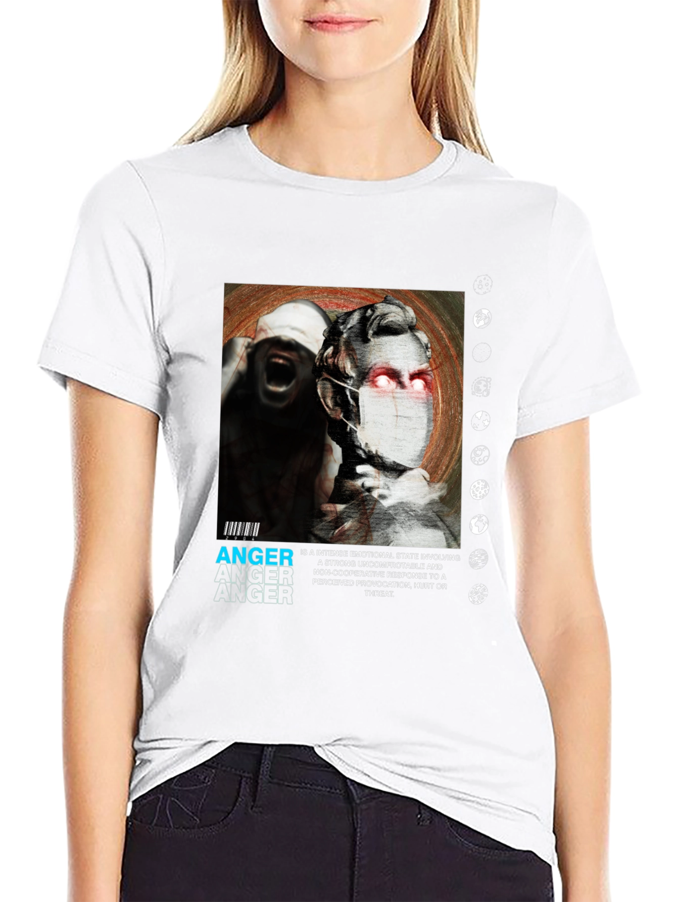 Anger Graphic Print Black T-Shirt