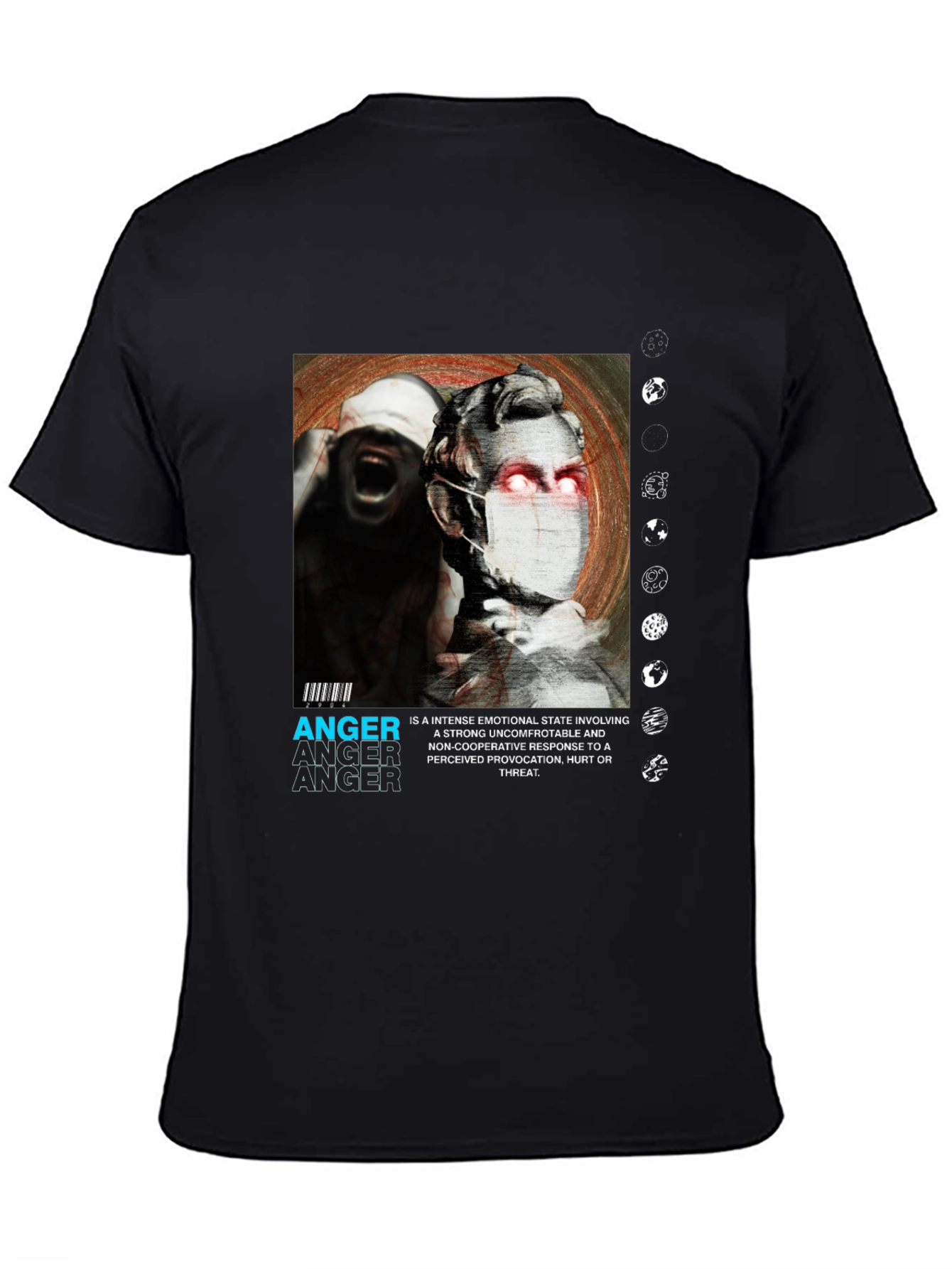 Anger Graphic Print Black T-Shirt