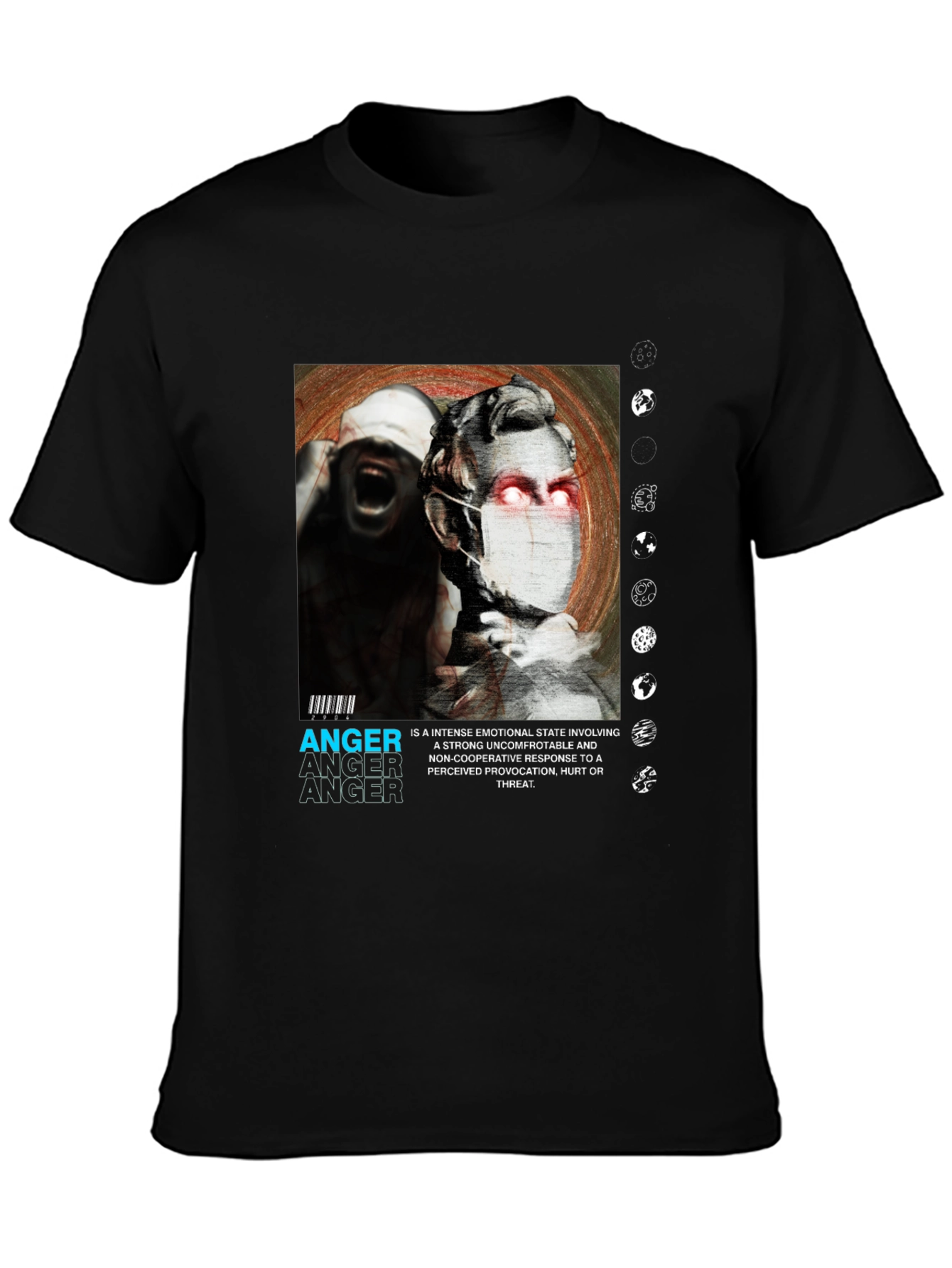 Anger Graphic Print Black T-Shirt
