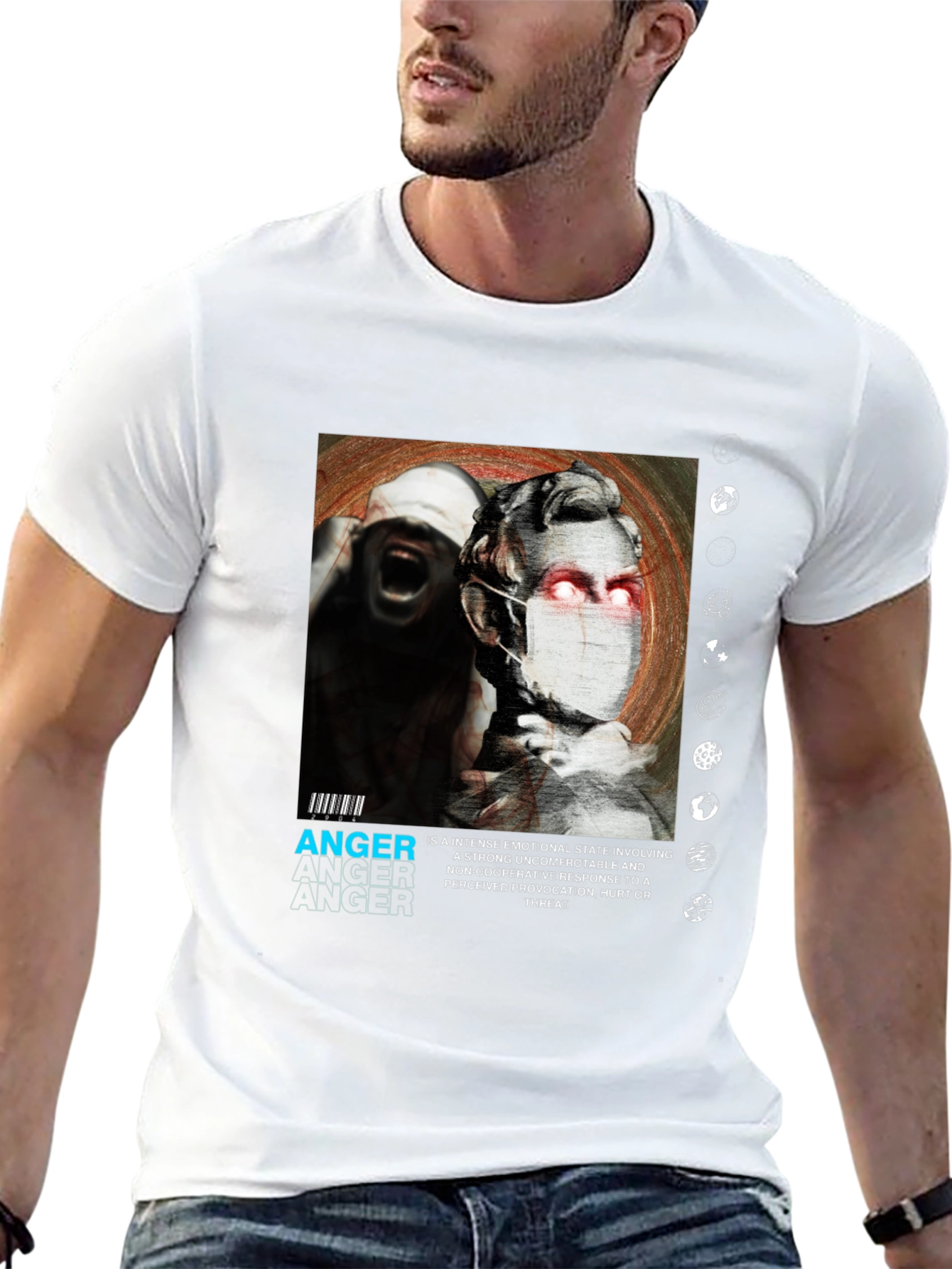 Anger Graphic Print Black T-Shirt