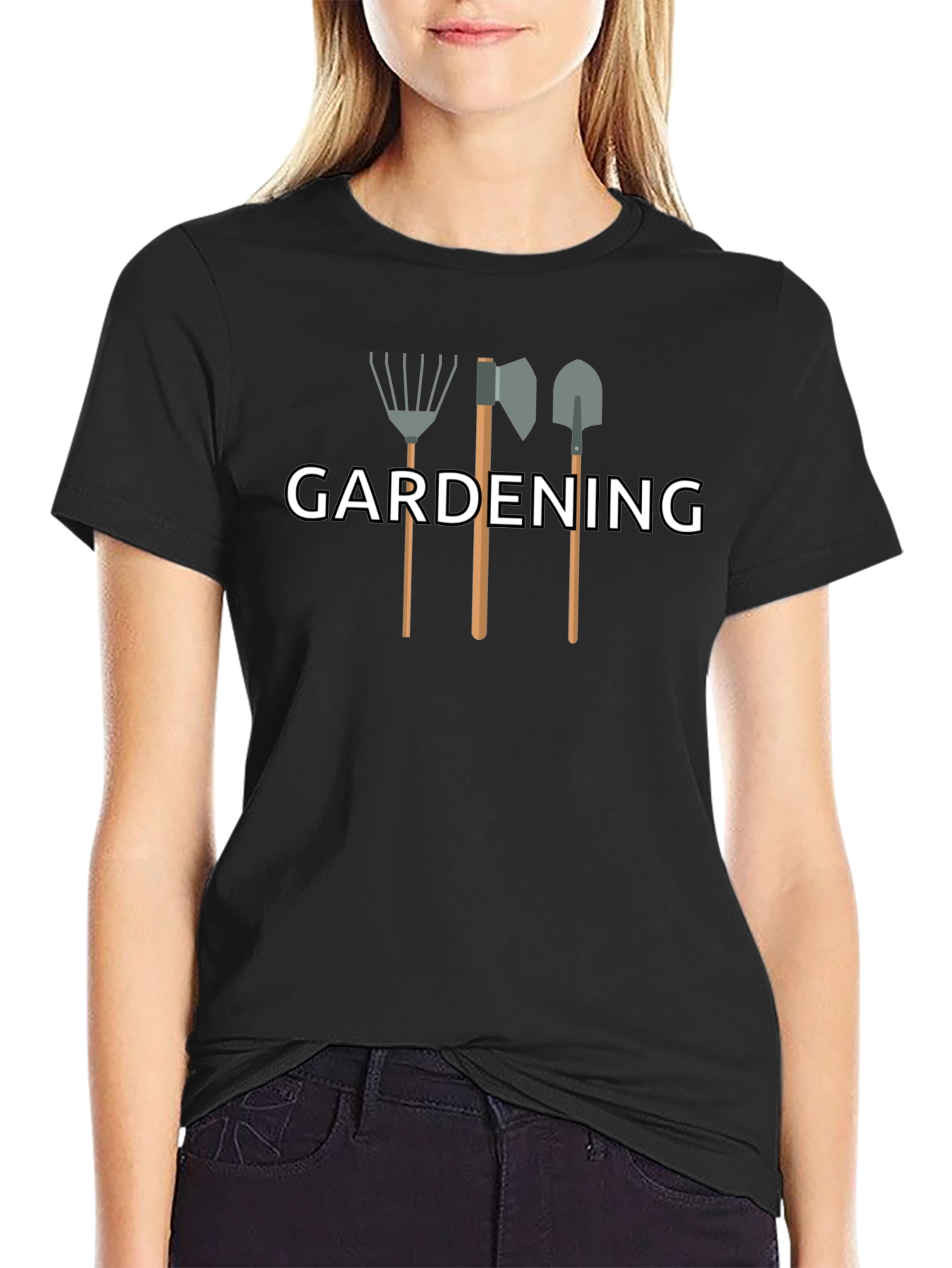 Gardening Tools Graphic Tee - Black