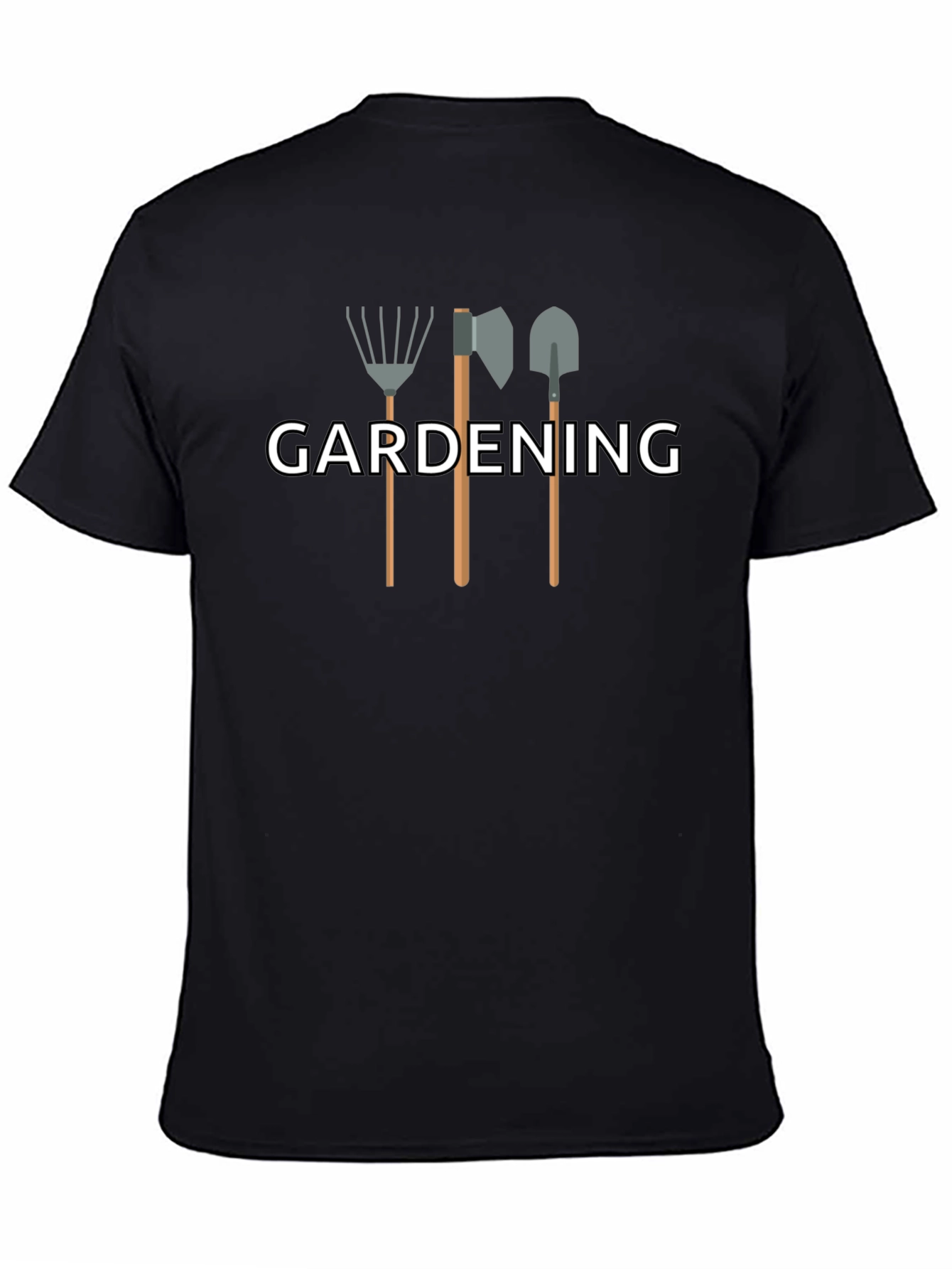 Gardening Tools Graphic Tee - Black