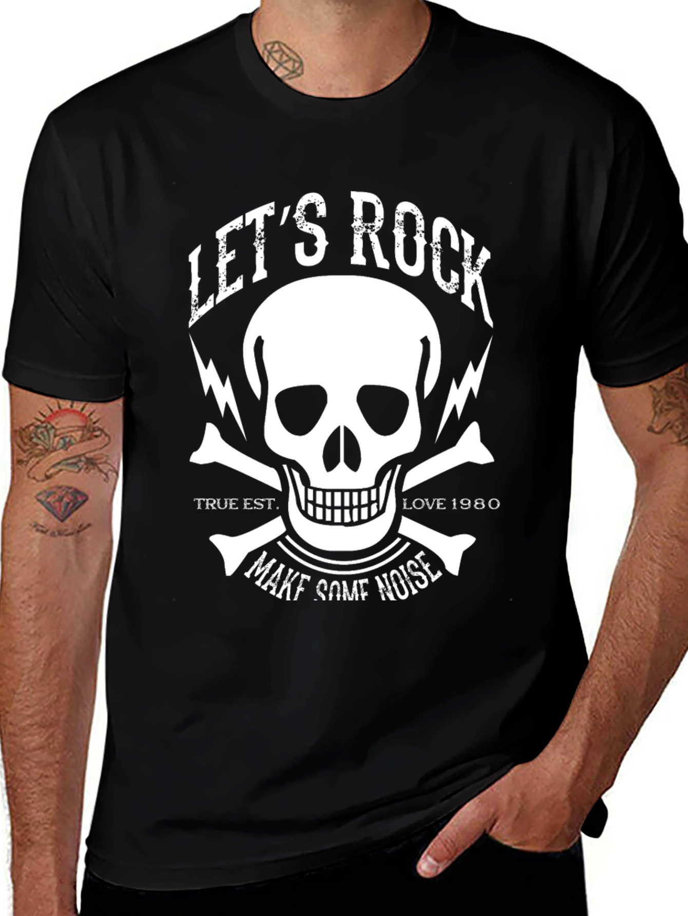 Lets Rock Graphic Tee - Skull and Bones