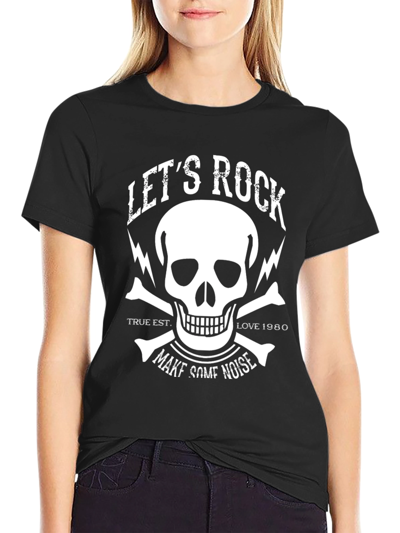 Lets Rock Graphic Tee - Skull and Bones