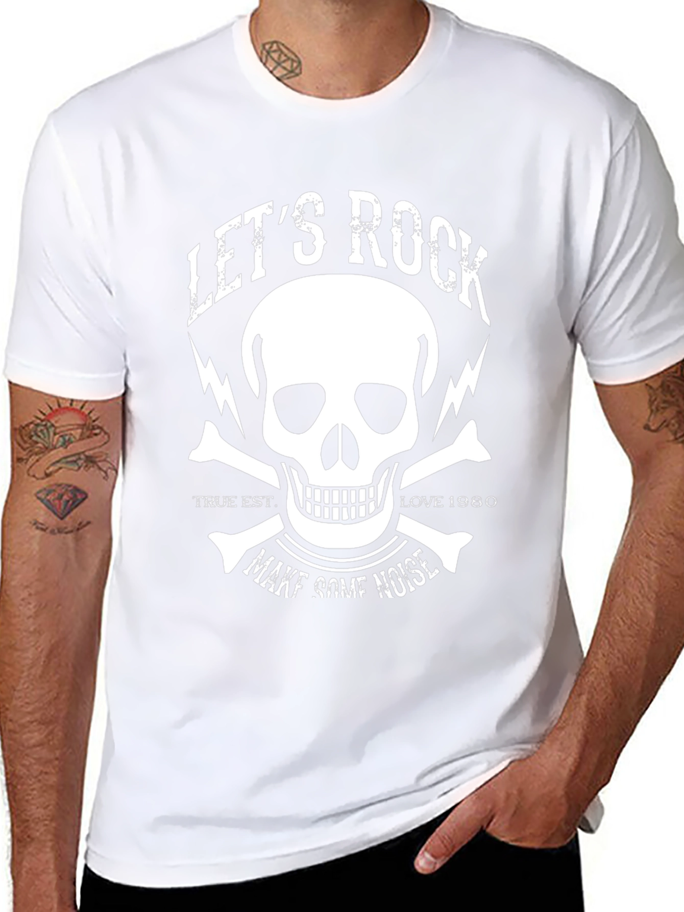 Lets Rock Graphic Tee - Skull and Bones