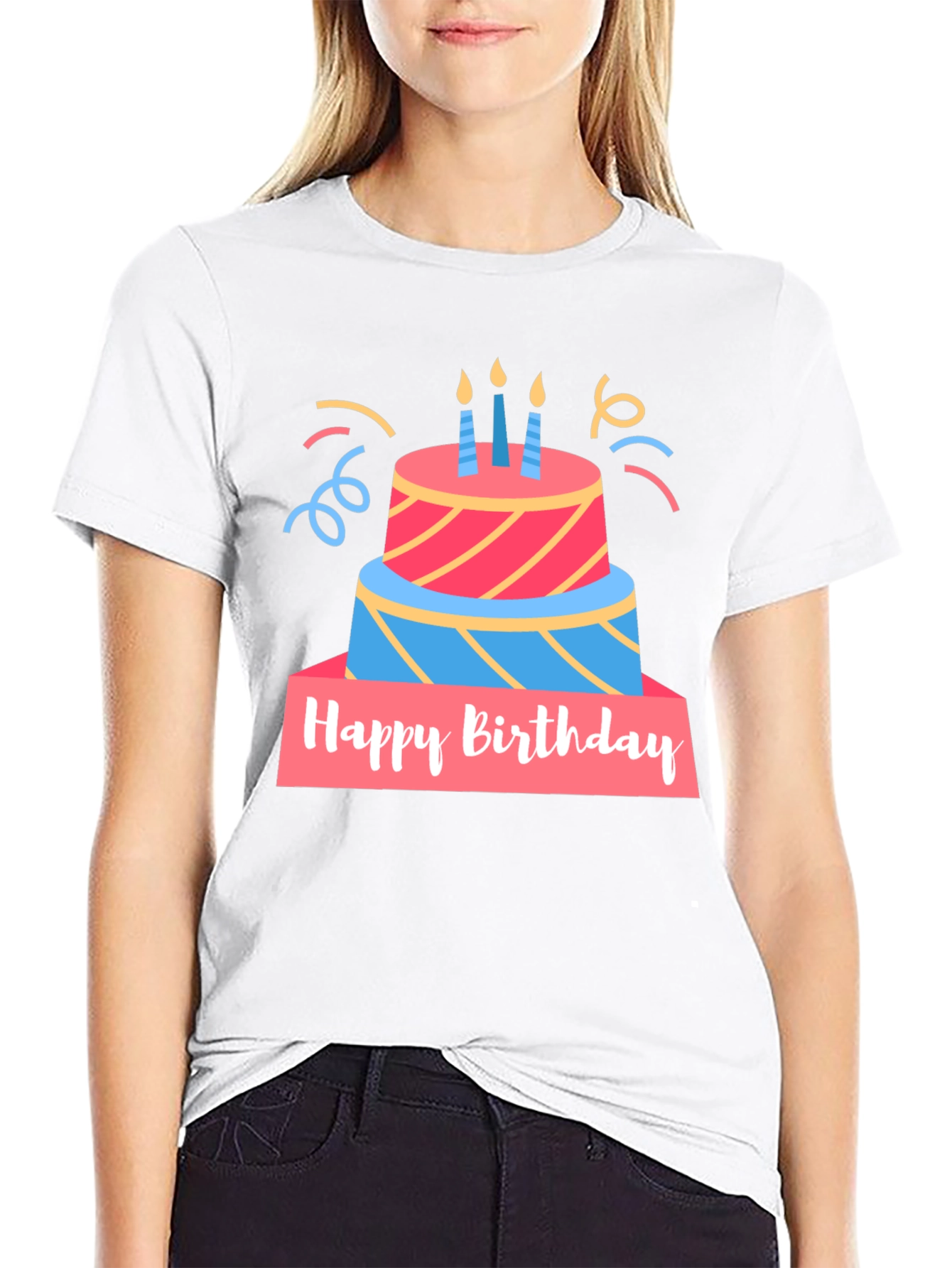 Birthday Cake Graphic T-Shirt