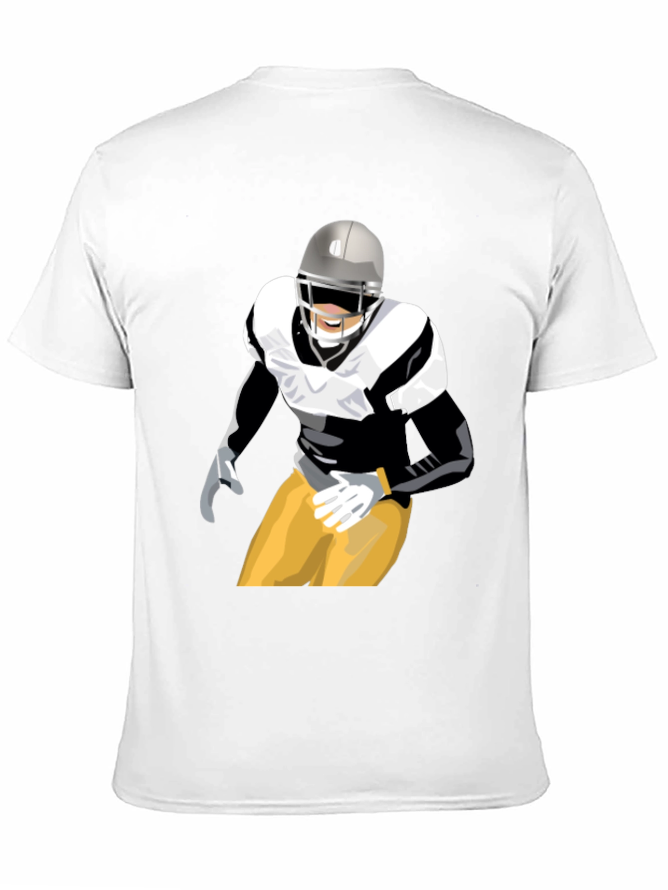 Football Player Graphic T-Shirt - Black
