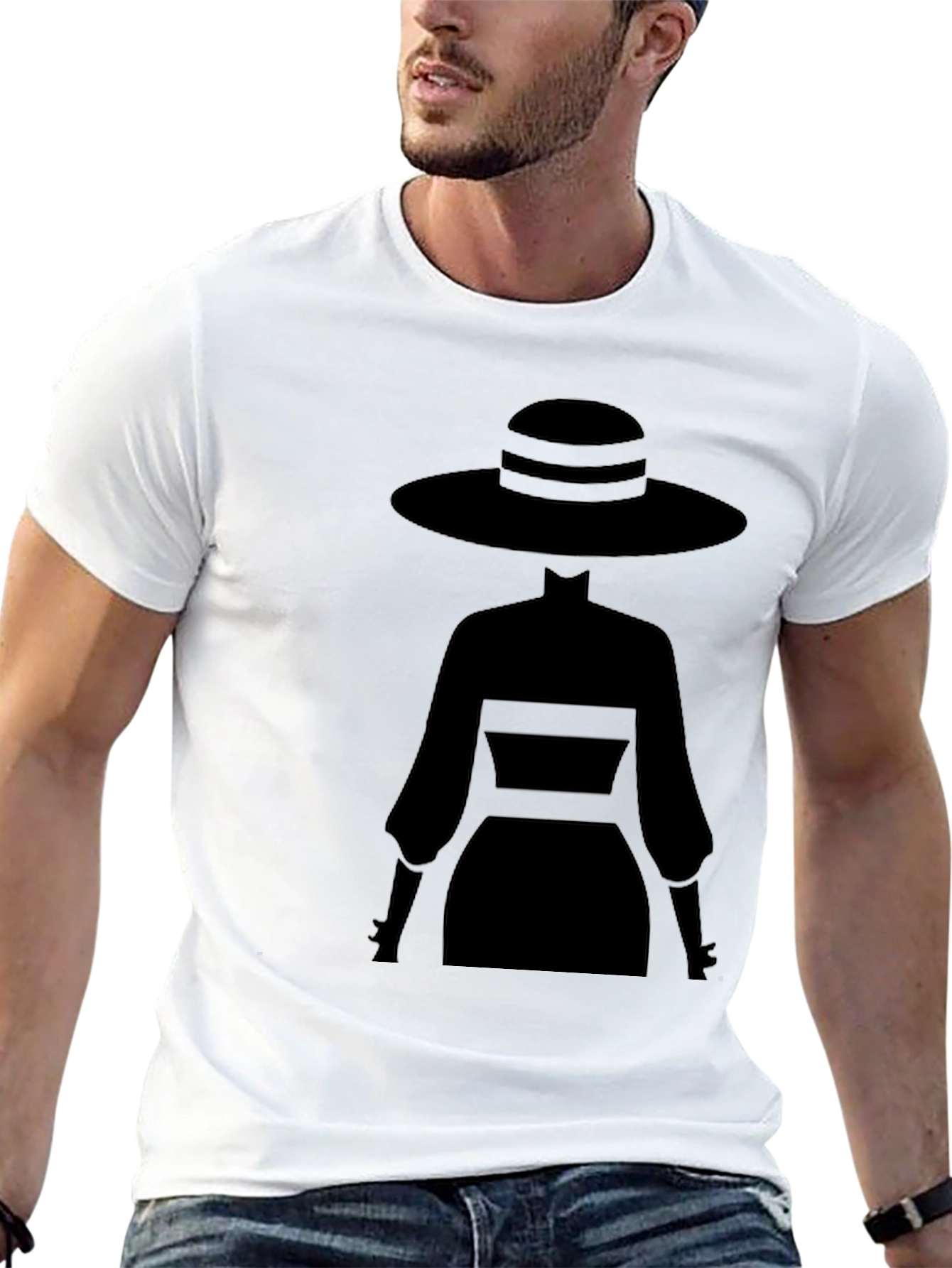 Elegant Silhouette Tee - Mystery Woman Style