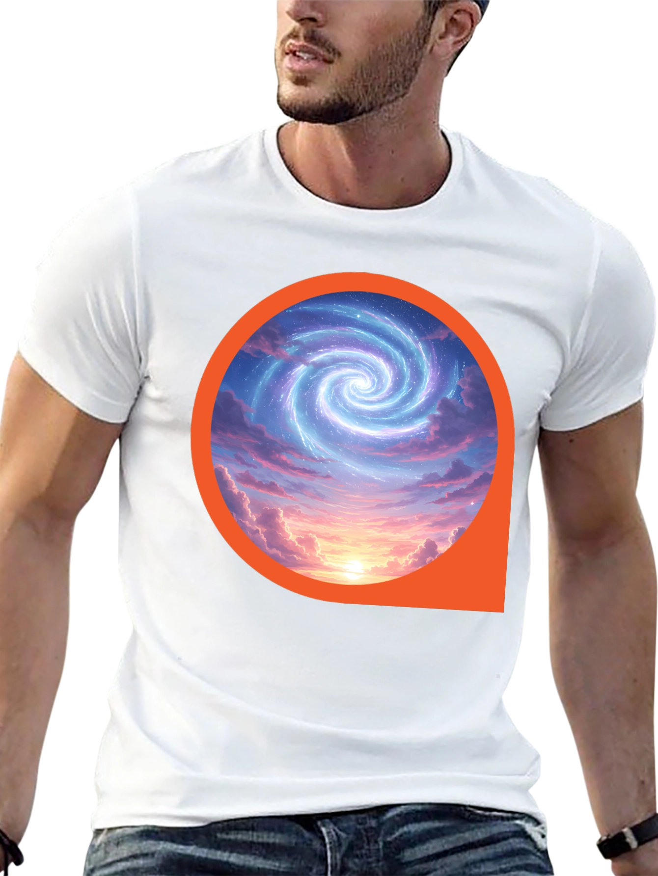Cosmic Swirl Graphic Tee - Modern Style