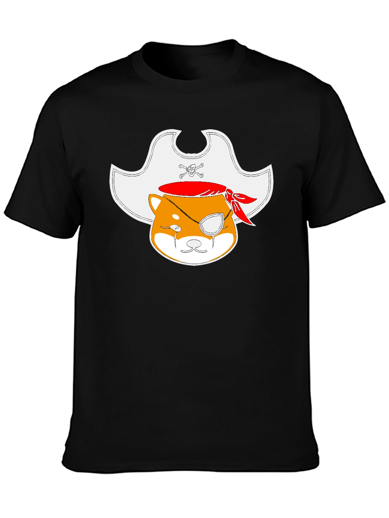 Pirate Shiba Inu Black T-Shirt