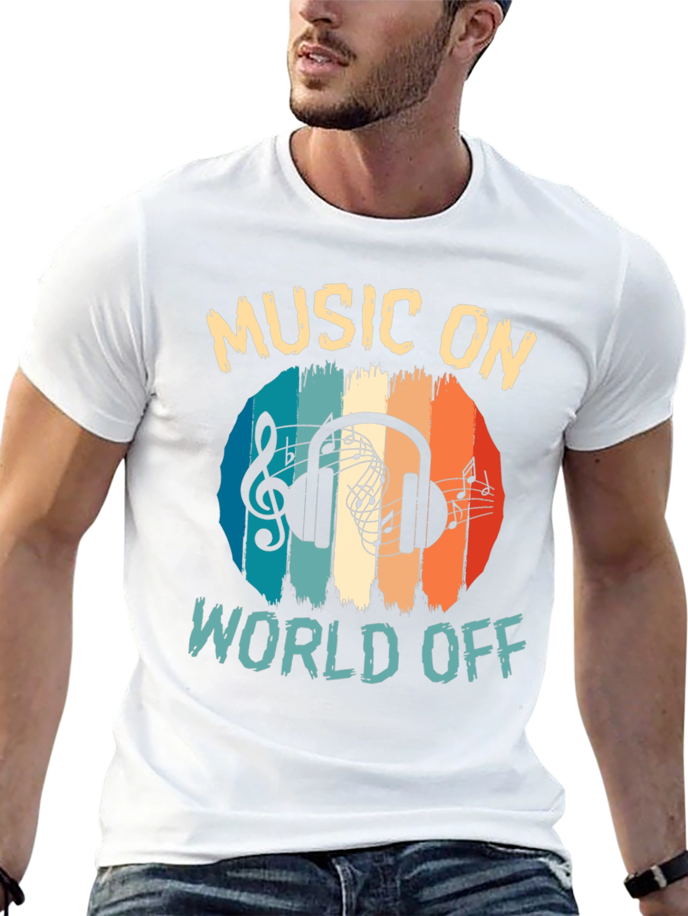 Music On World Off Graphic Tee