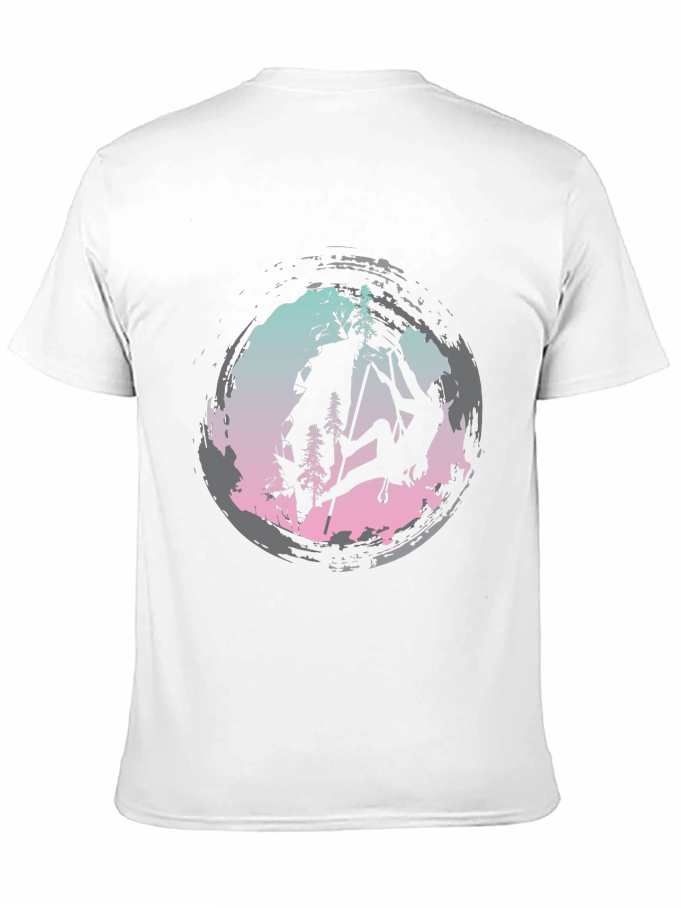 Climbing Silhouette Graphic Tee - Black Cotton Shirt