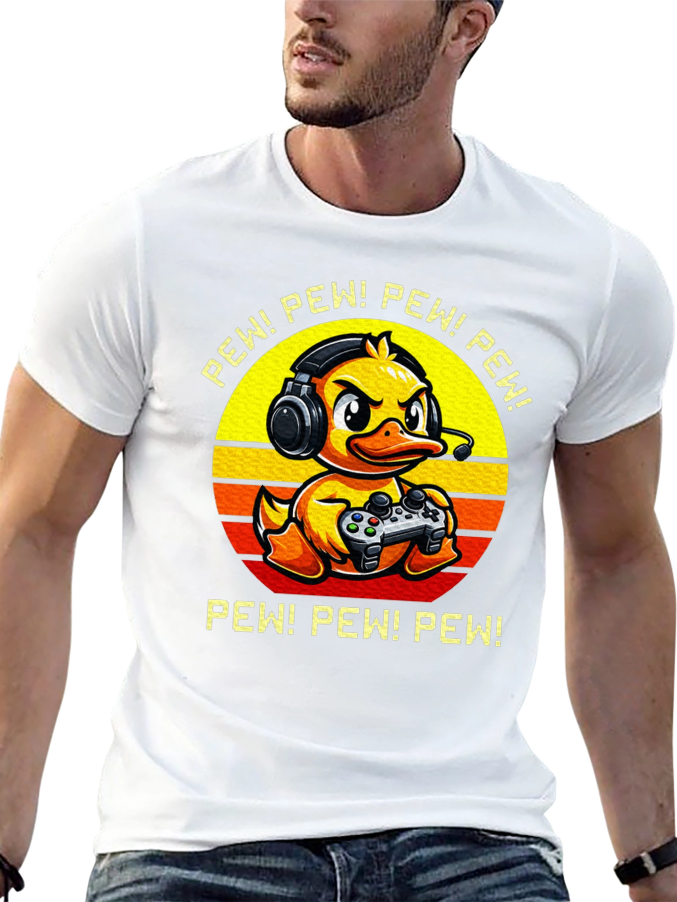 Gamer Duck Graphic T-Shirt - Pew Pew!