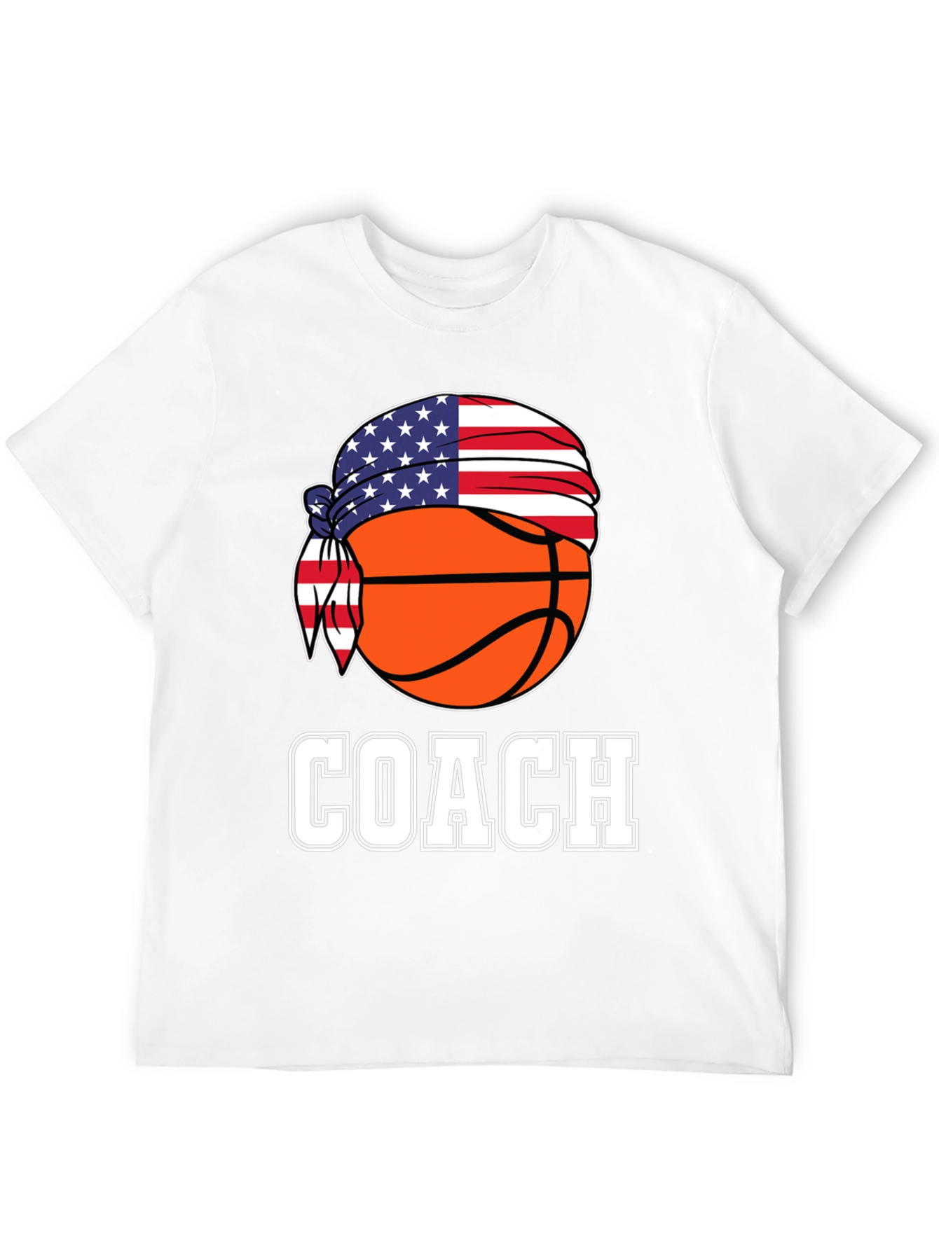 Basketball Coach USA Flag T-Shirt