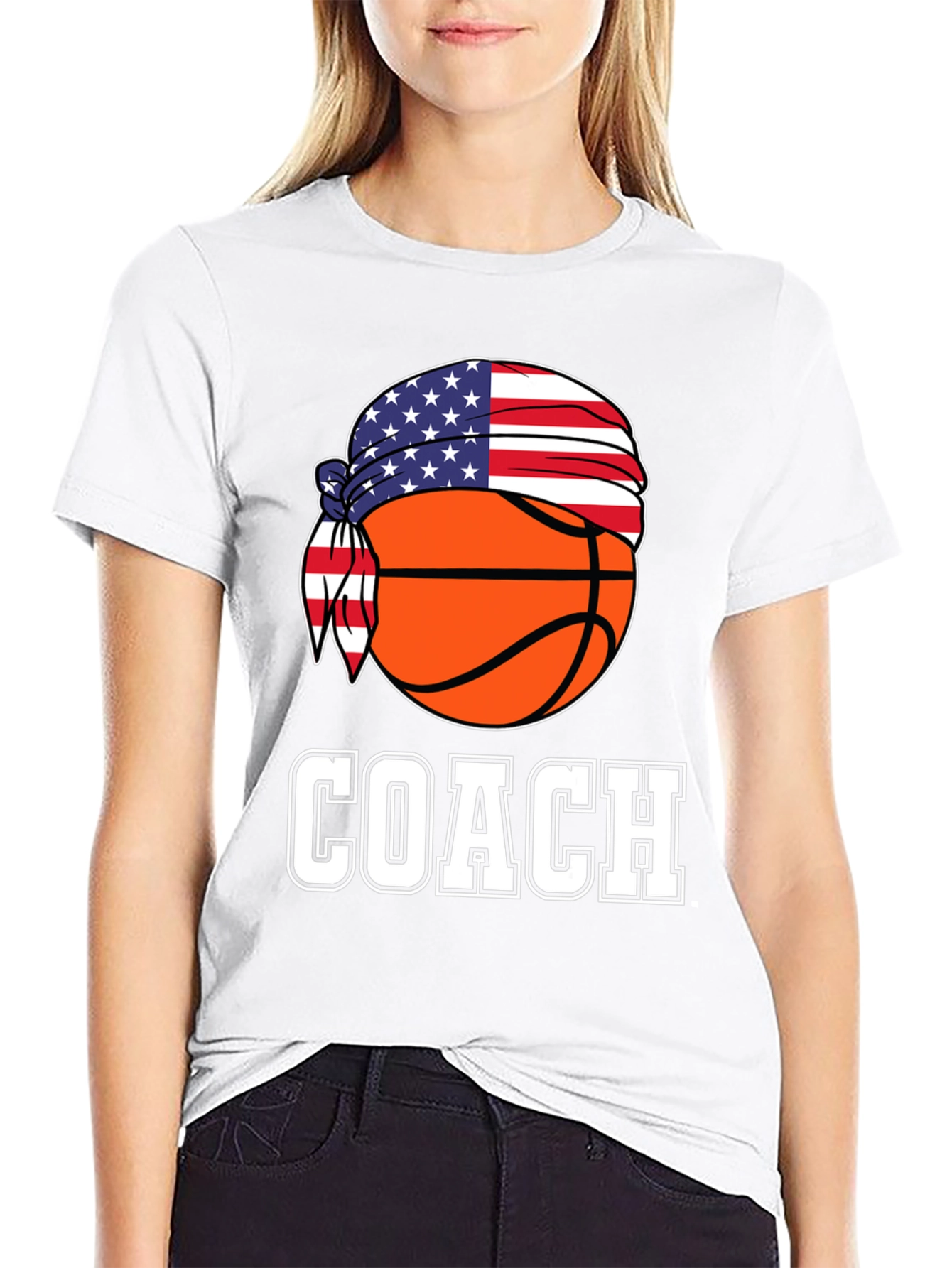 Basketball Coach USA Flag T-Shirt