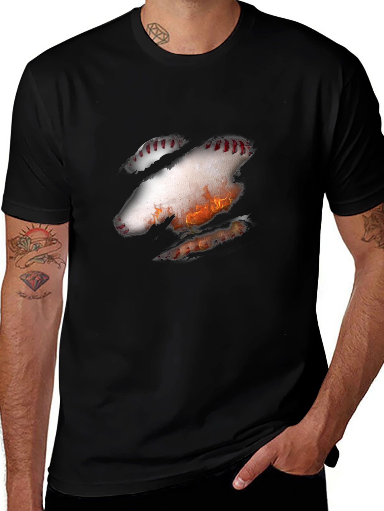 Baseball Fire T-Shirt - Unique Design