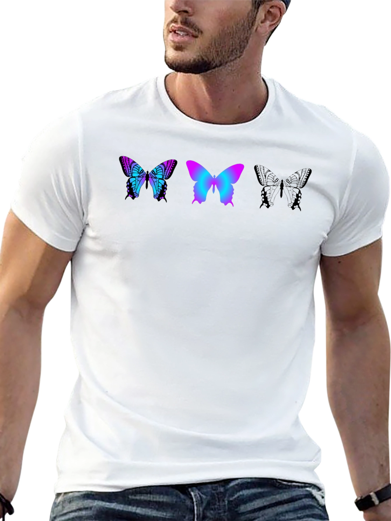 Butterfly Graphic T-Shirt - Stylish Mens Tee