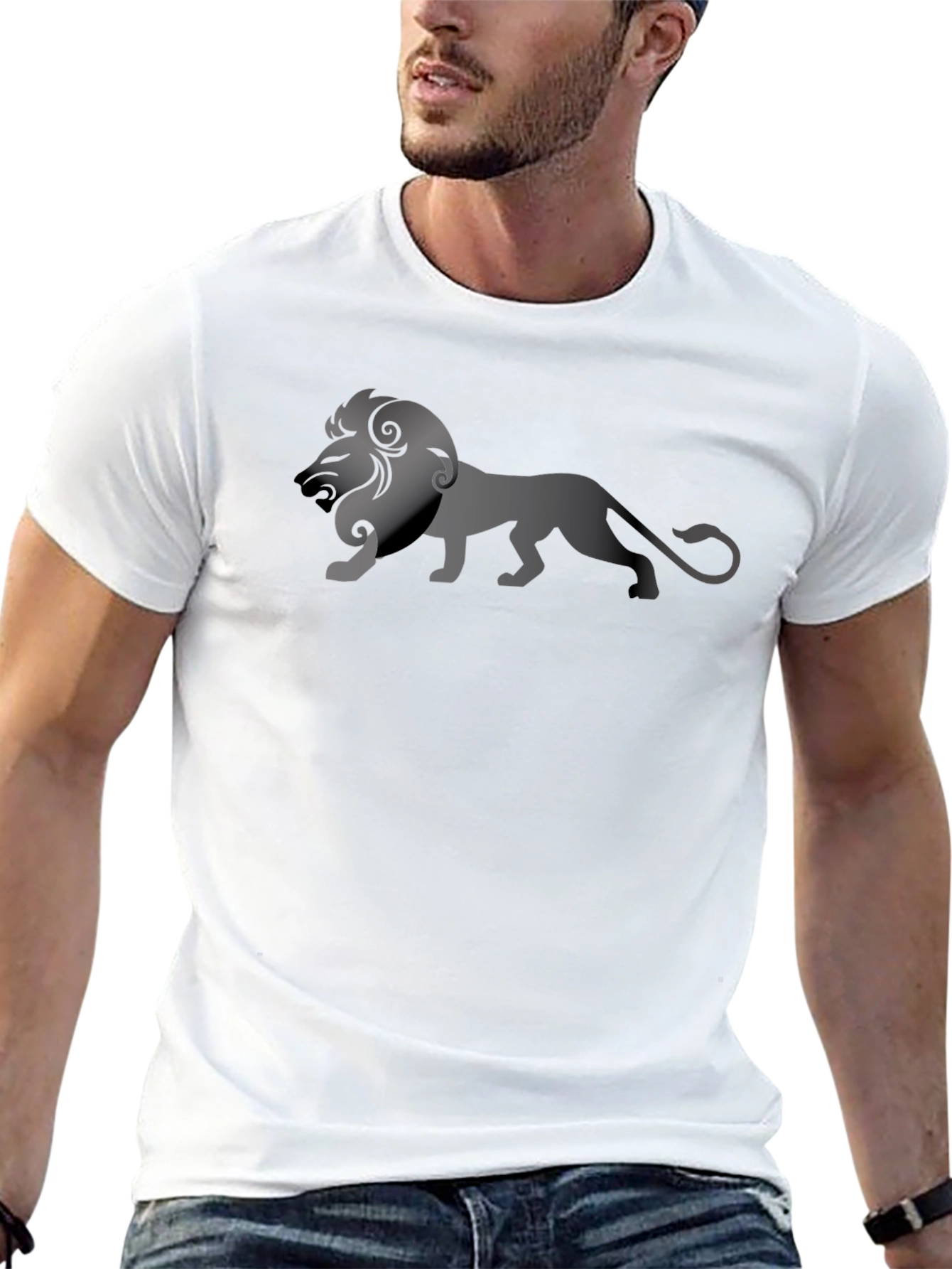 Lion Graphic Tee - Stylish Black T-Shirt