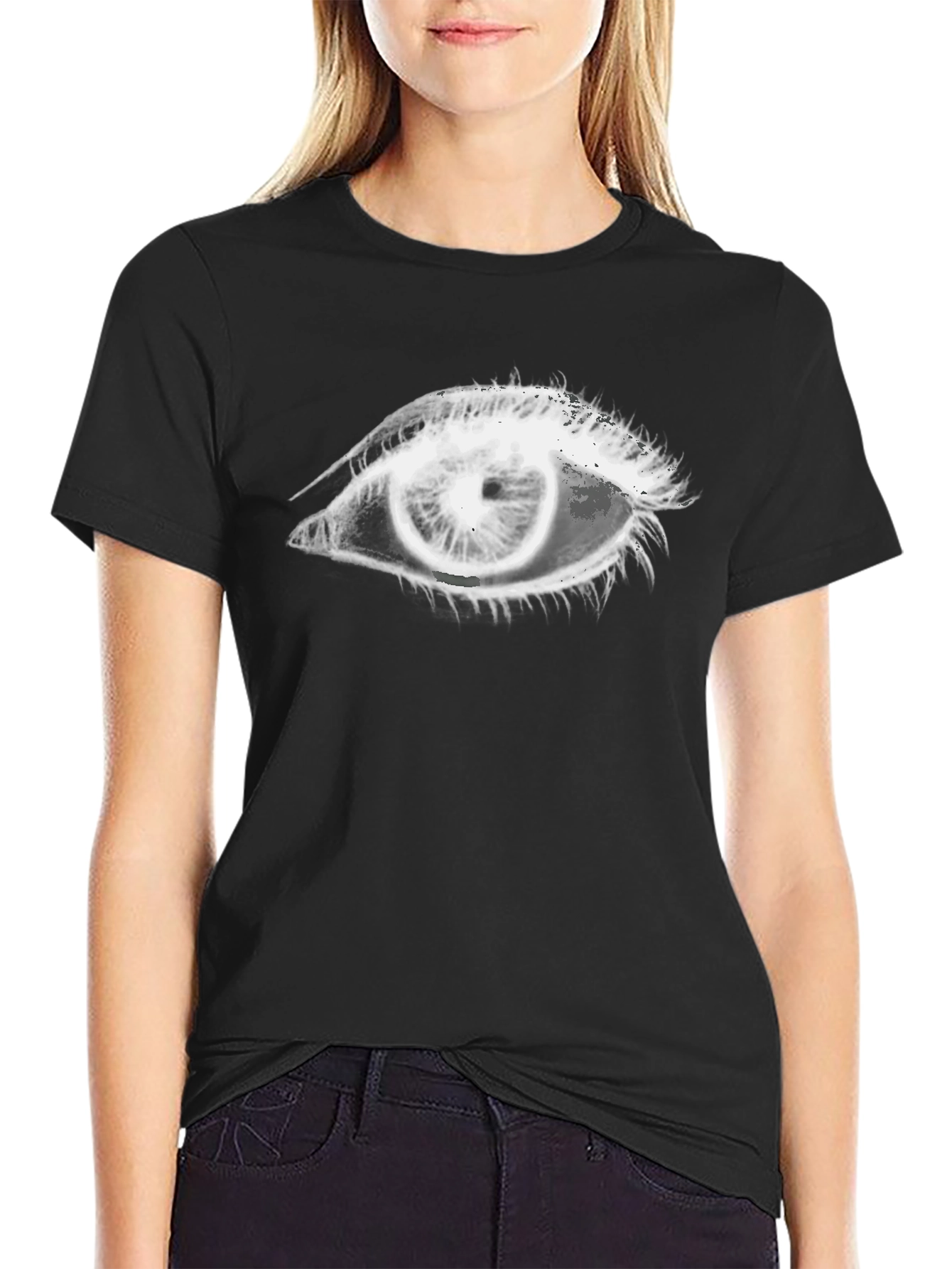Eye Graphic Tee - Black Cotton Unisex Shirt
