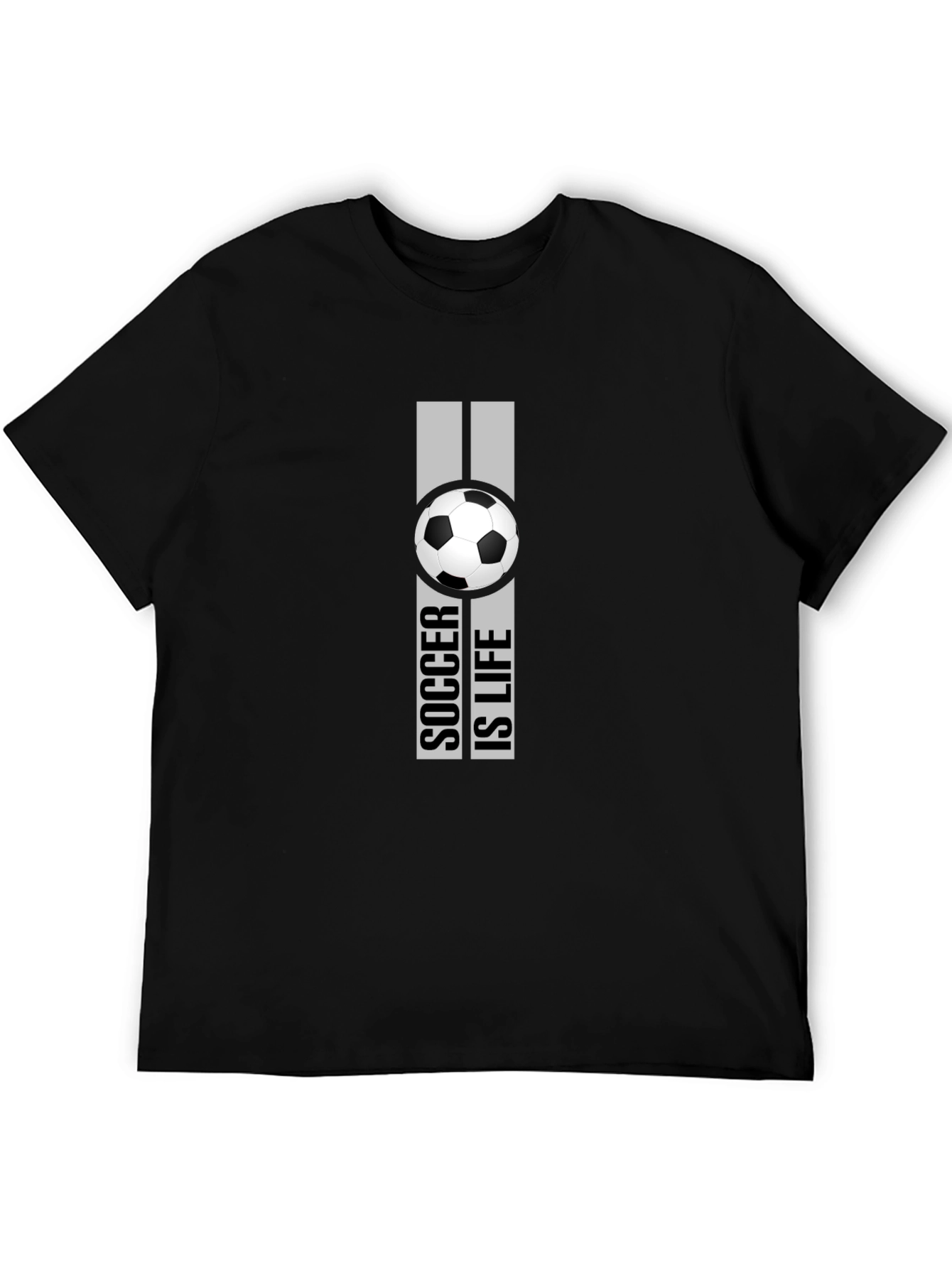 Soccer Is Life Graphic T-Shirt - Black