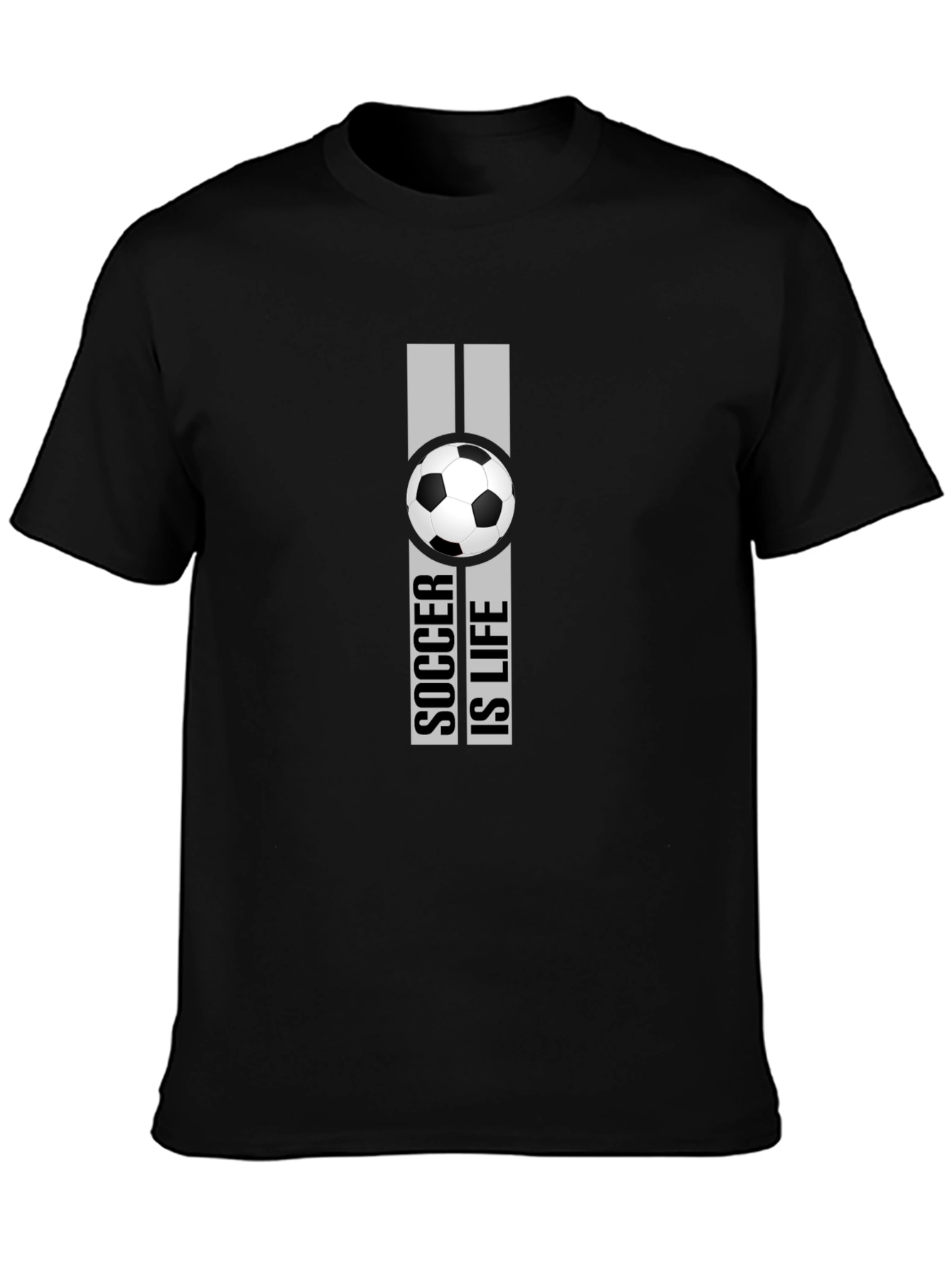 Soccer Is Life Graphic T-Shirt - Black
