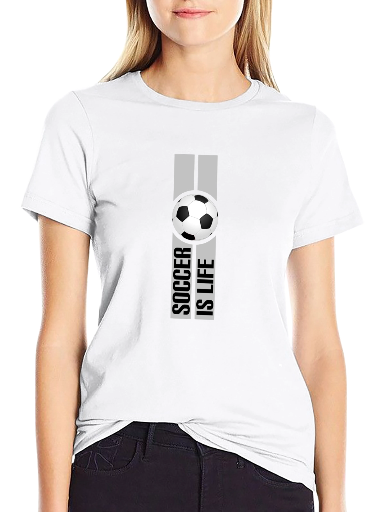 Soccer Is Life Graphic T-Shirt - Black