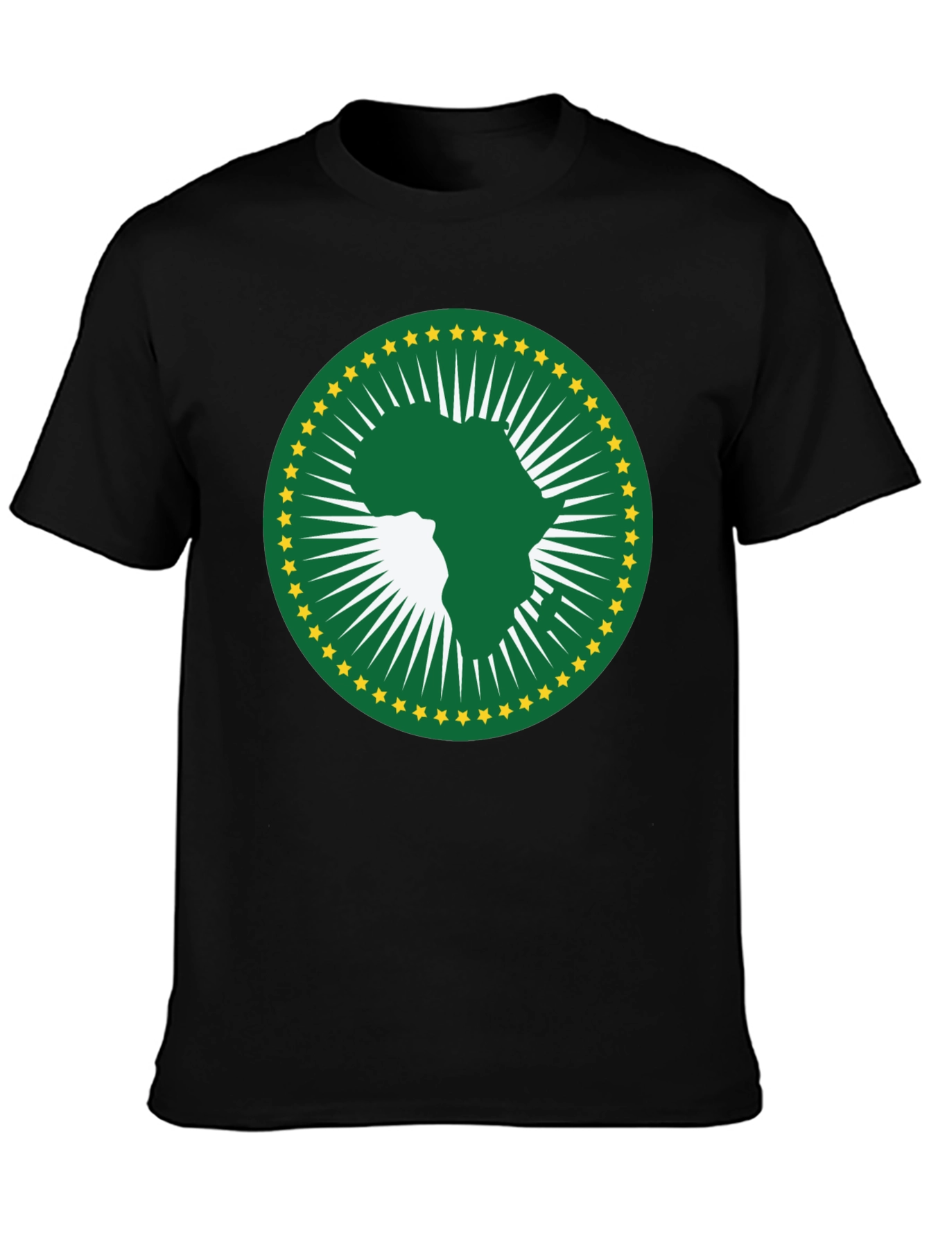 African Union T-Shirt - Green & Gold Africa Logo