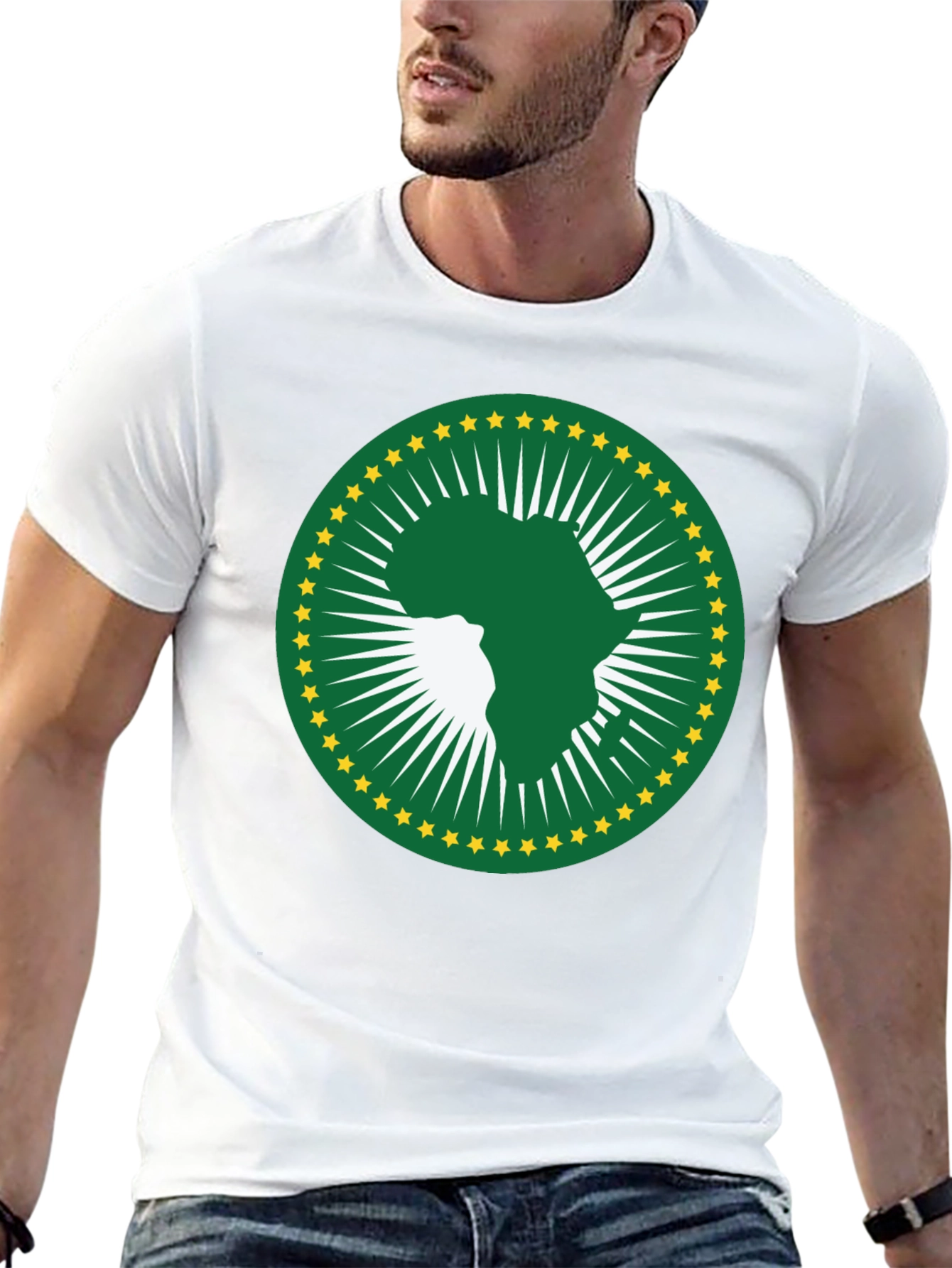 African Union T-Shirt - Green & Gold Africa Logo