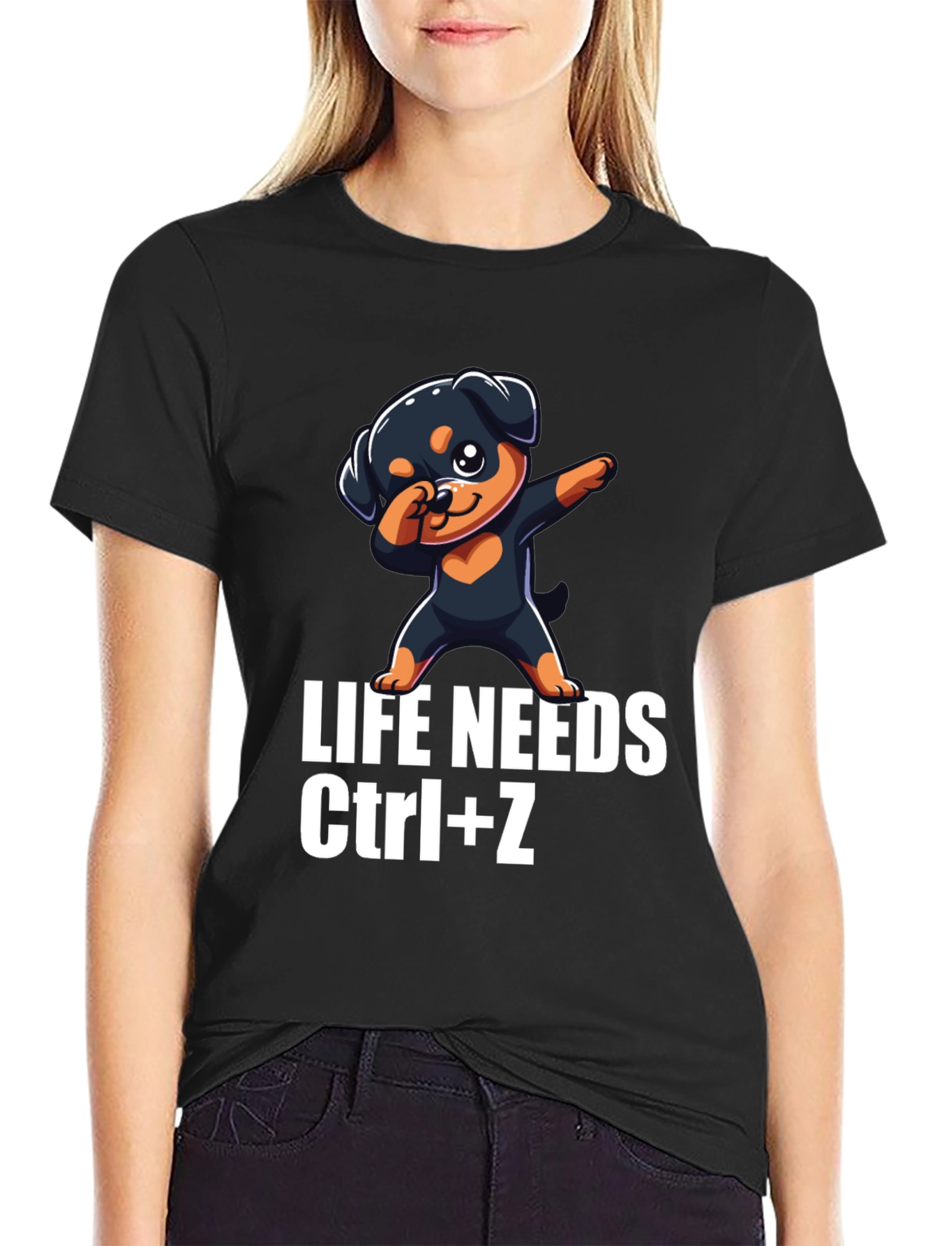 Life Needs Ctrl+Z T-Shirt Rottweiler Dab