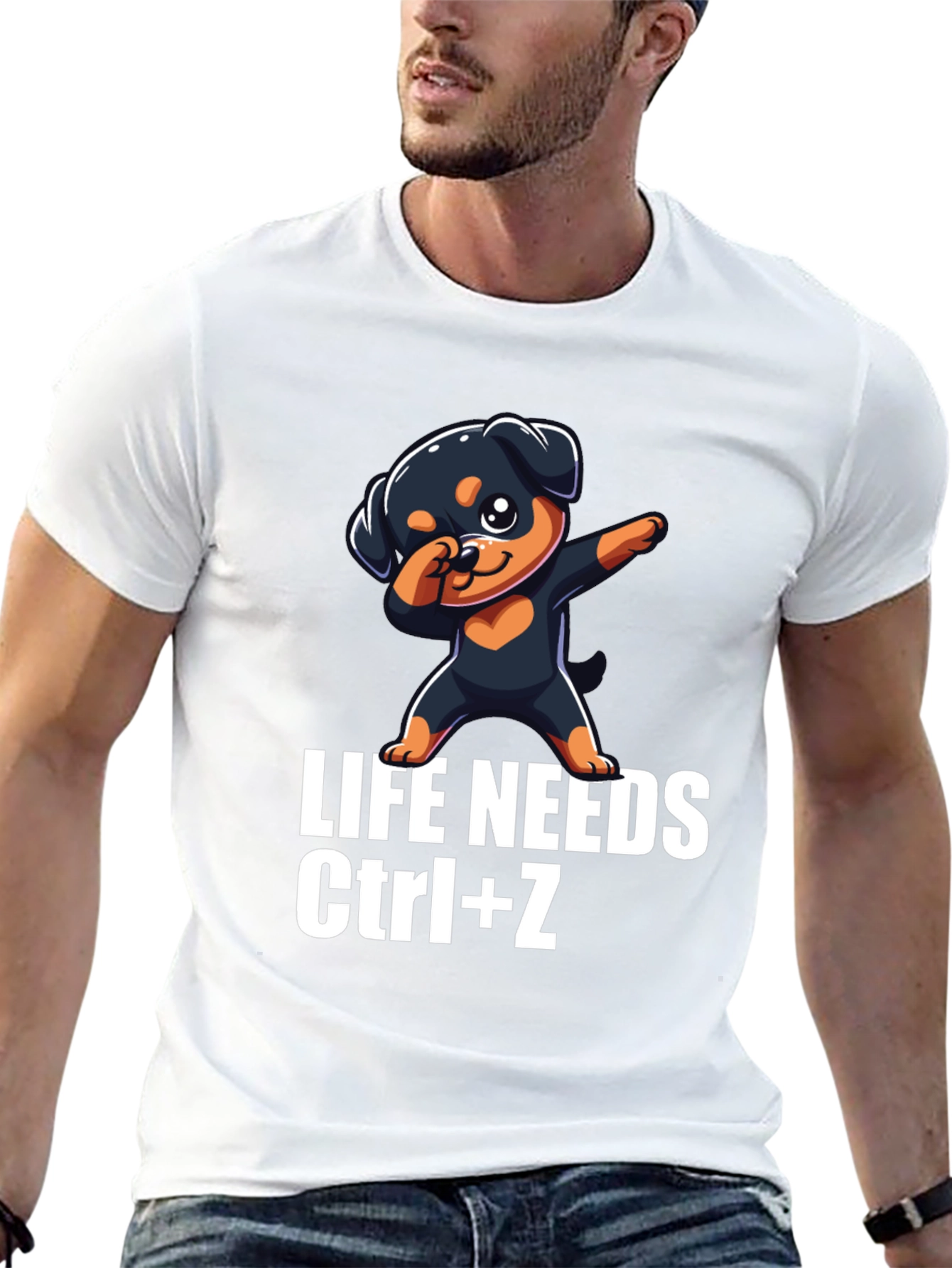 Life Needs Ctrl+Z T-Shirt Rottweiler Dab