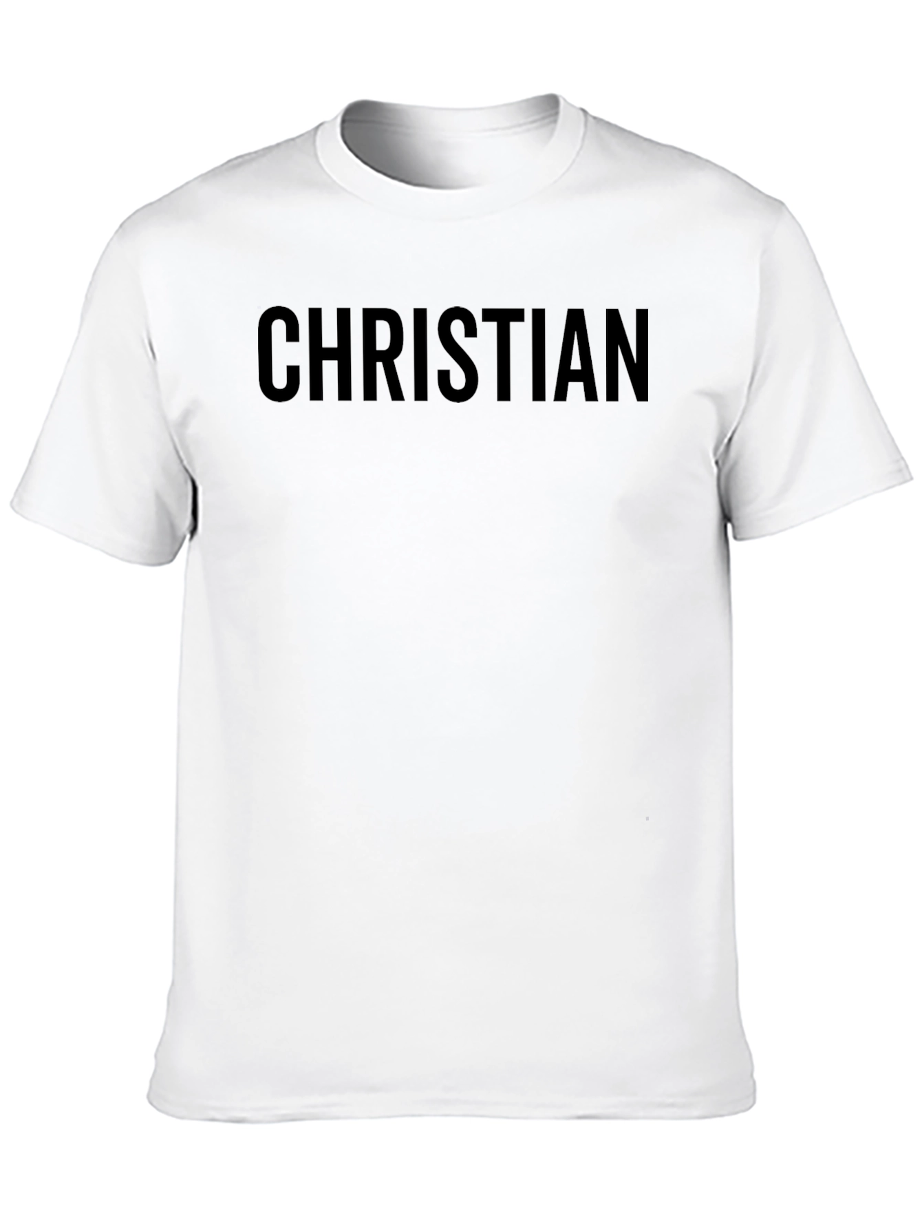 Christian Black T-Shirt Crew Neck Short Sleeve