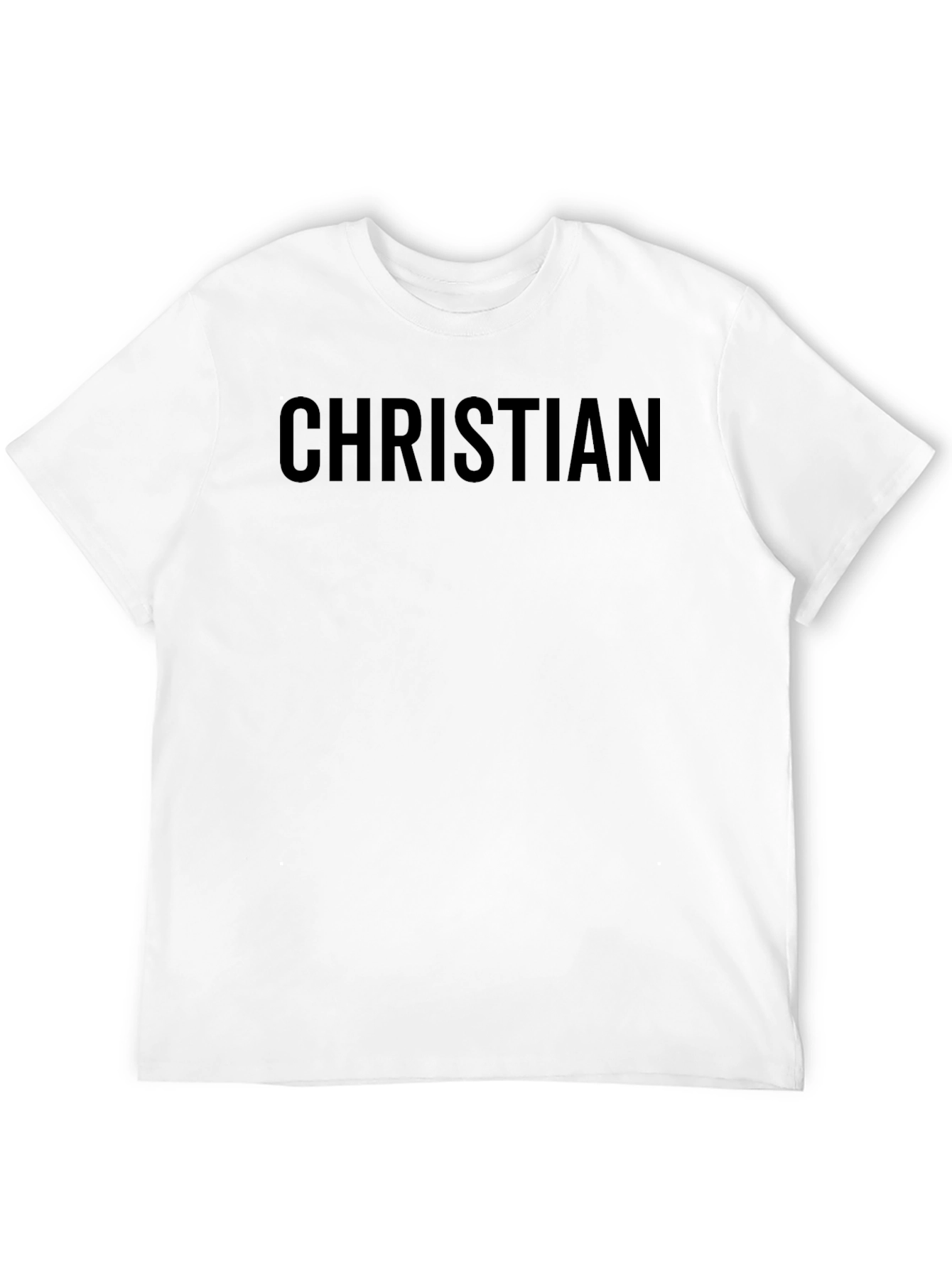 Christian Black T-Shirt Crew Neck Short Sleeve