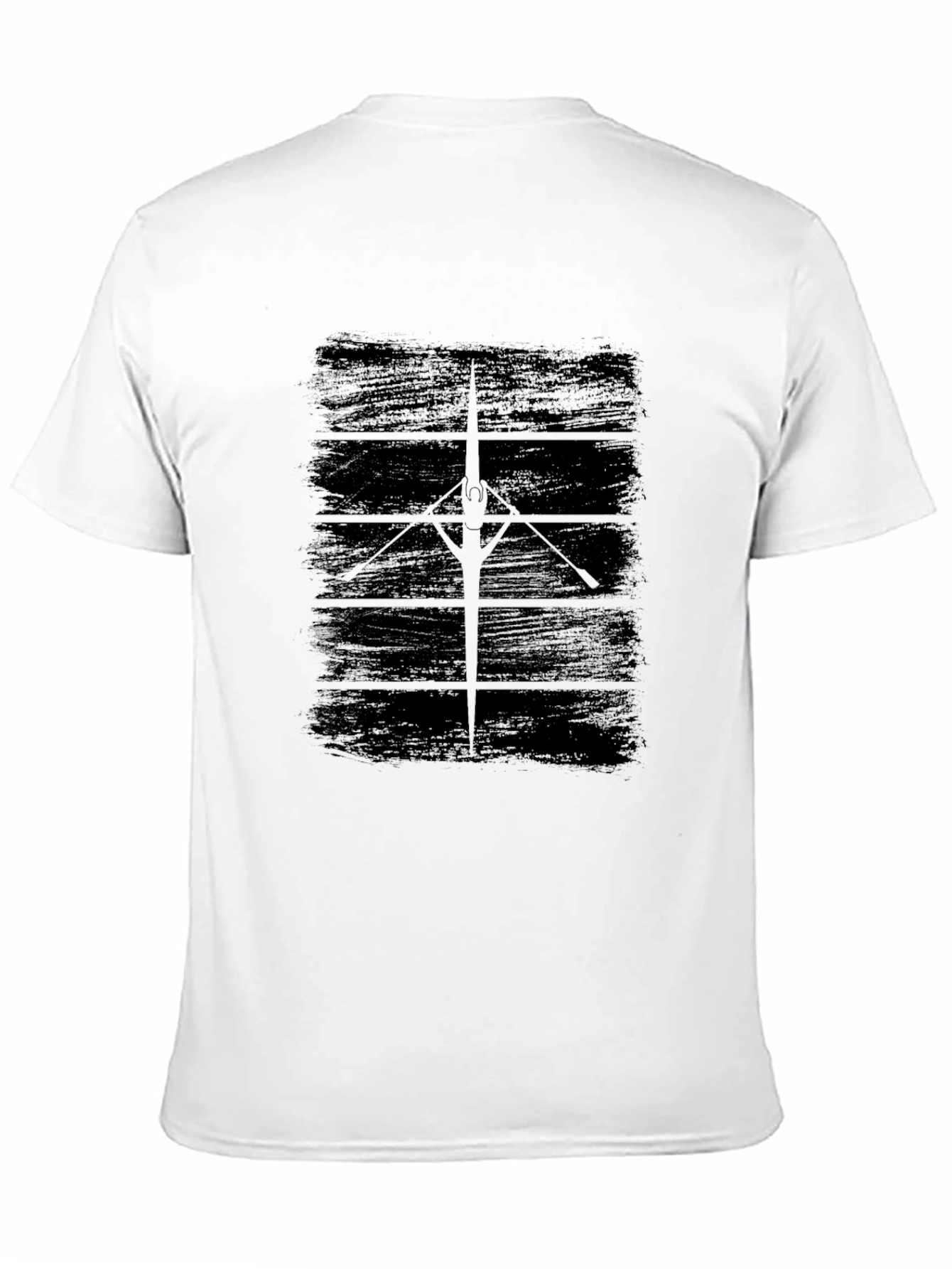 Rowing Scull Graphic Tee - Black Cotton T-Shirt