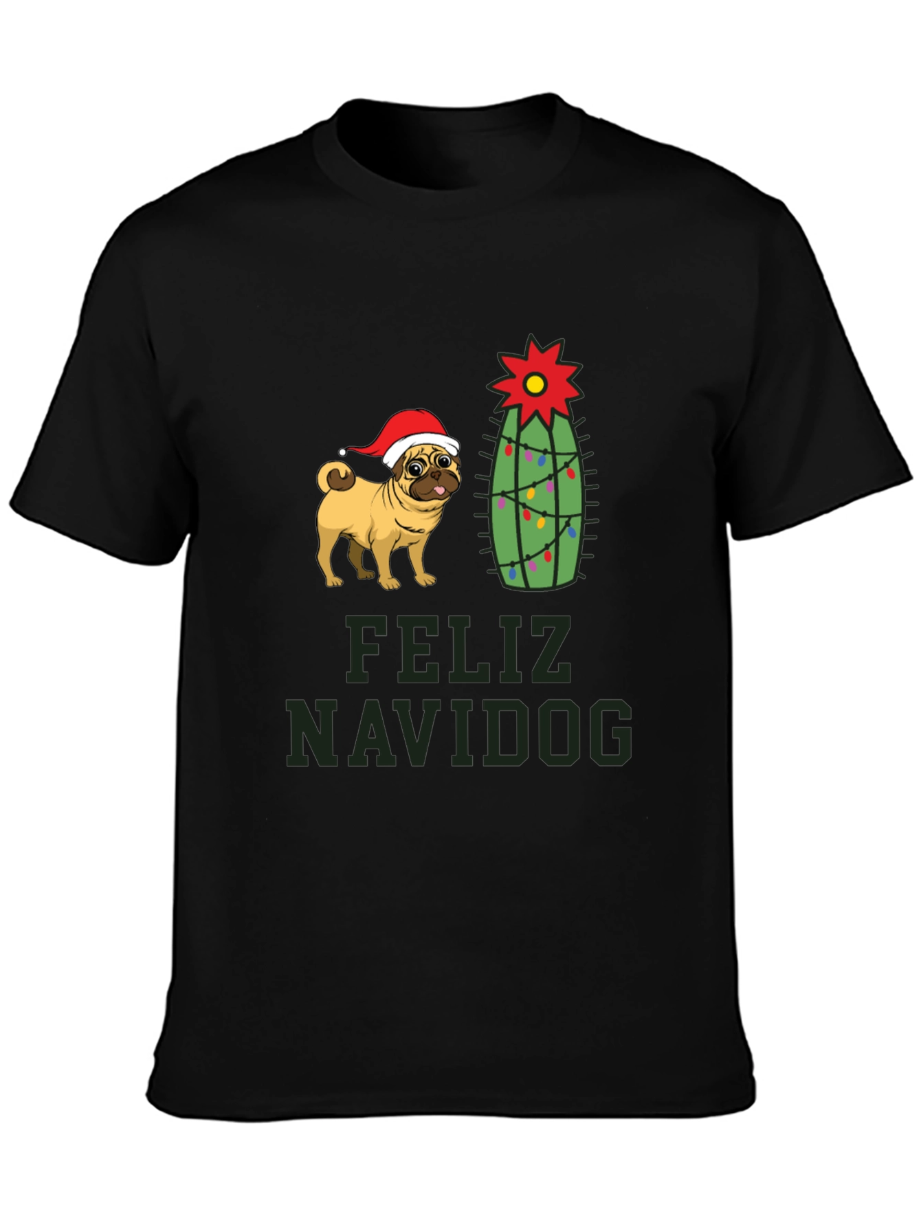 Feliz Navidog Pug Christmas T-Shirt