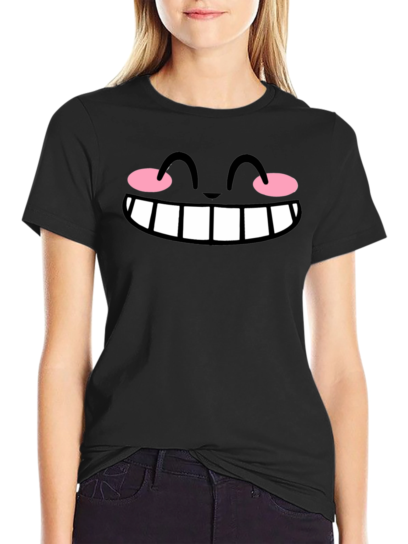 Funny Face Graphic Tee - Black Casual T-Shirt