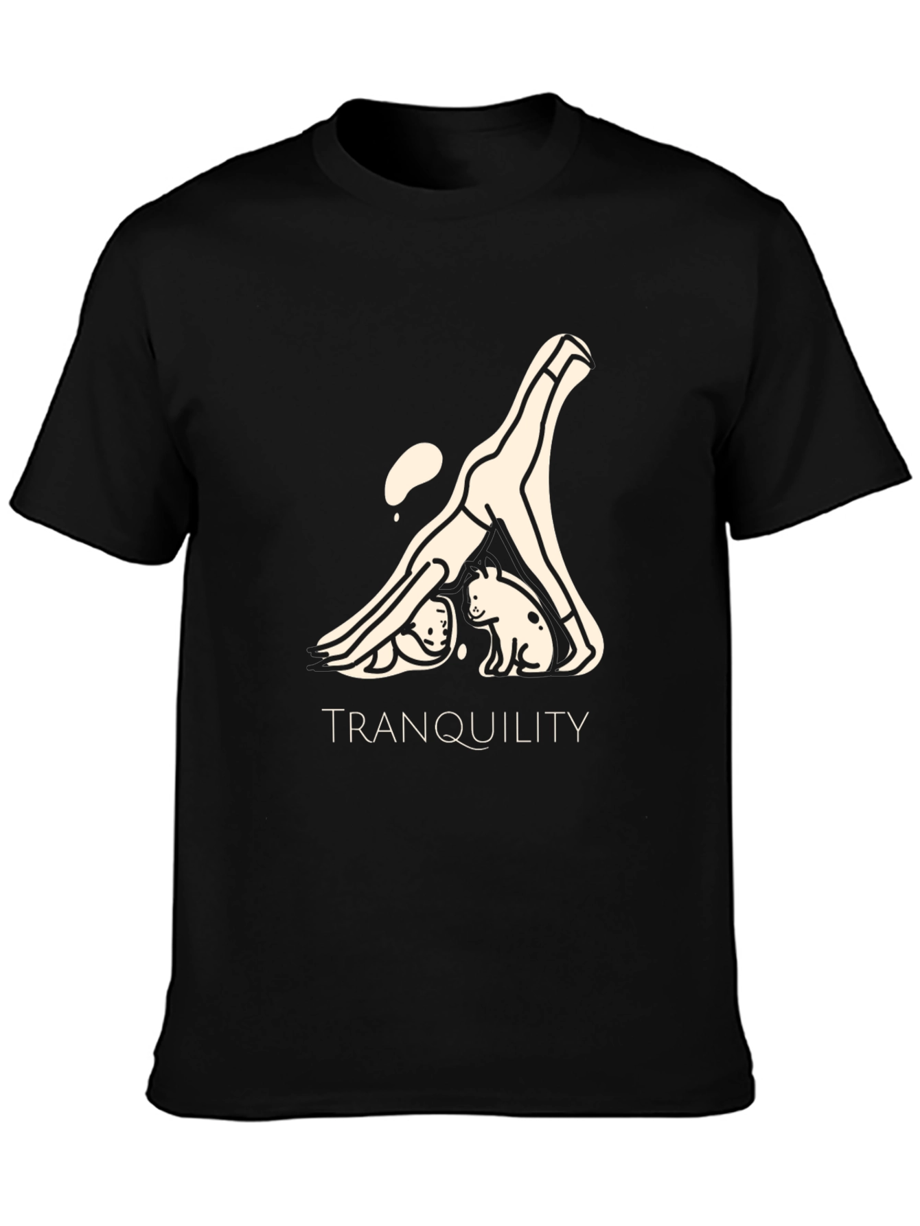 Tranquility Yoga Graphic Black T-Shirt