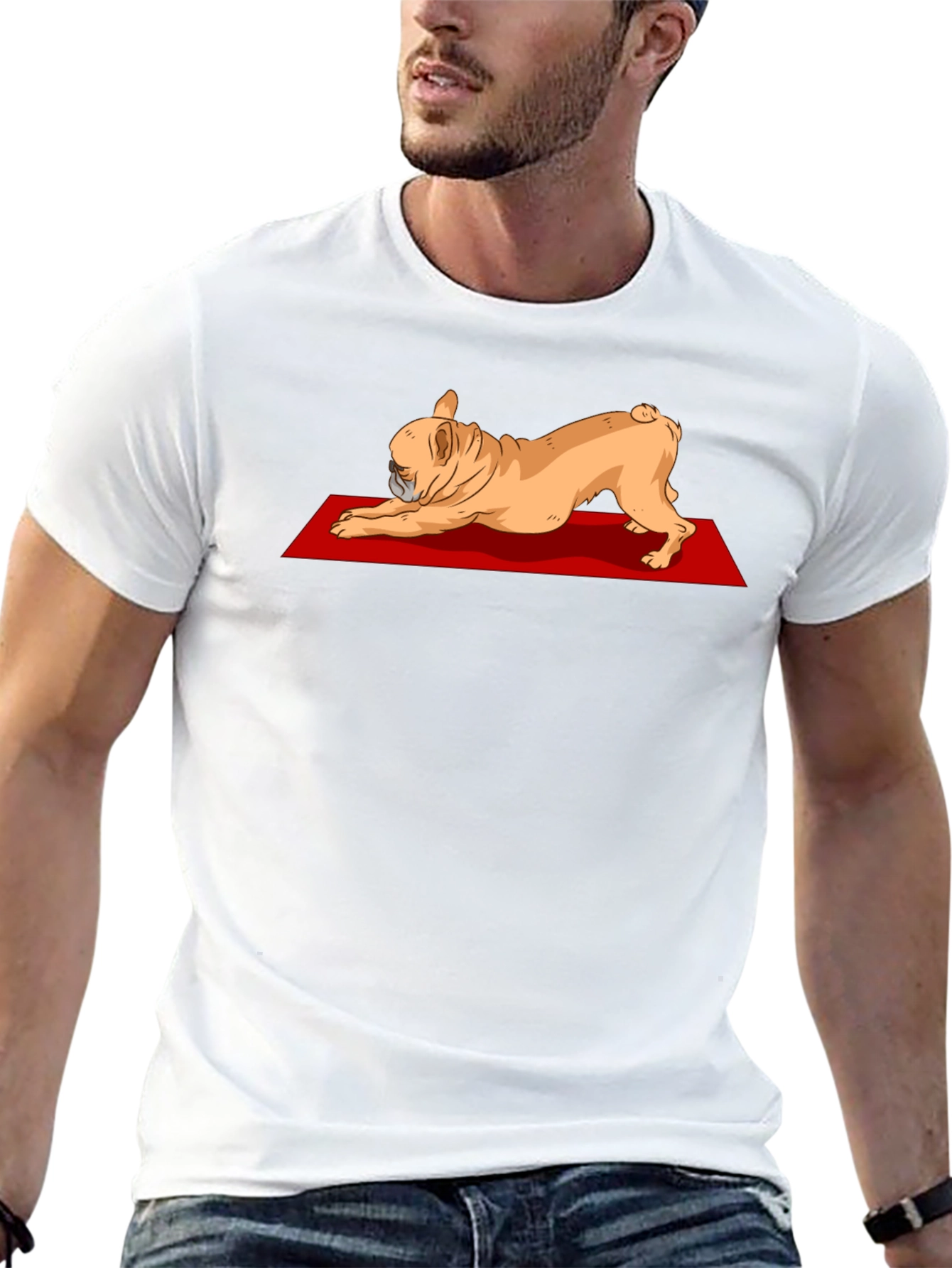 Yoga Dog Graphic Tee - Relaxed Fit Black T-Shirt