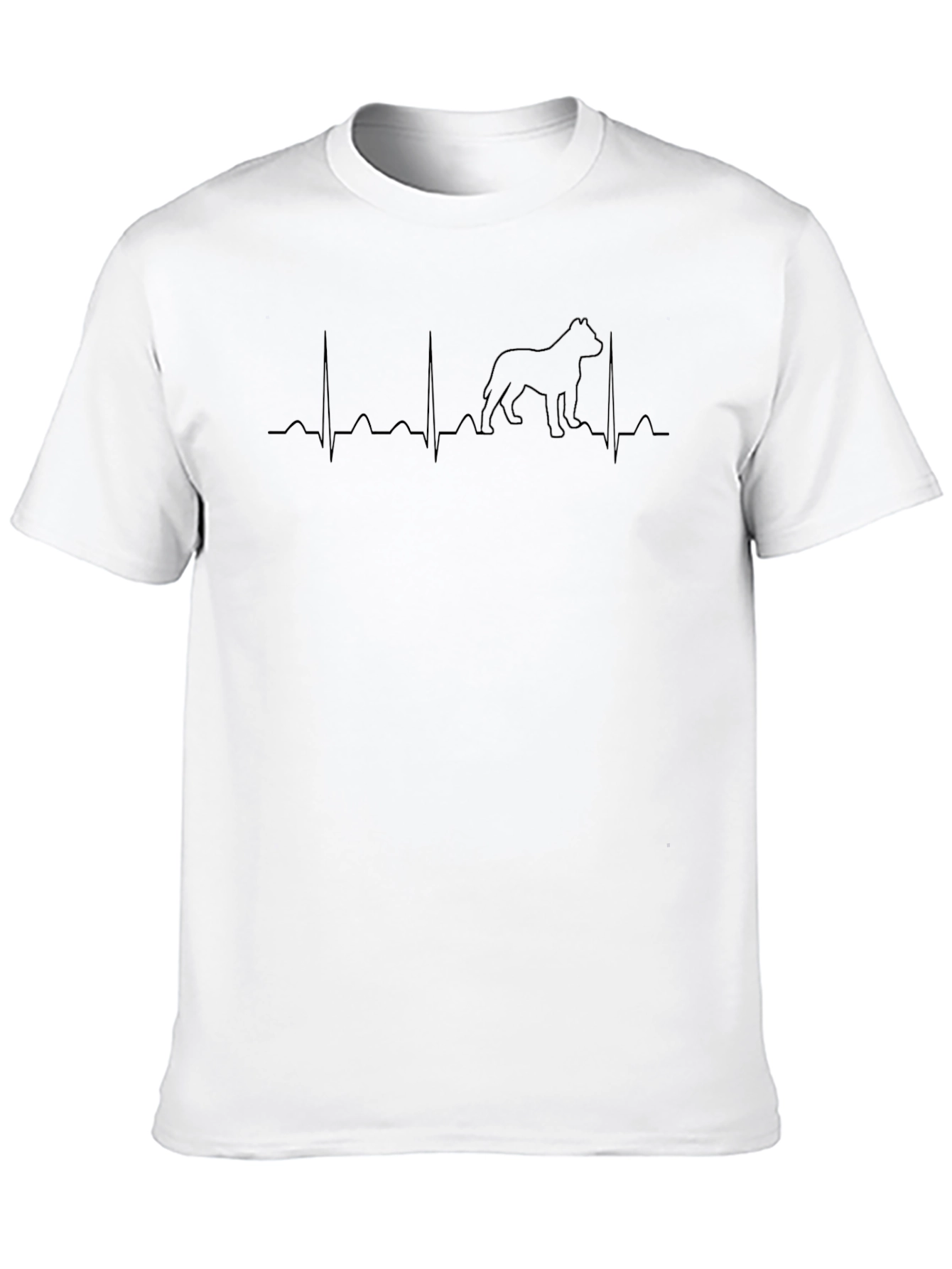 Dog Breed Heartbeat Graphic Tee - Black