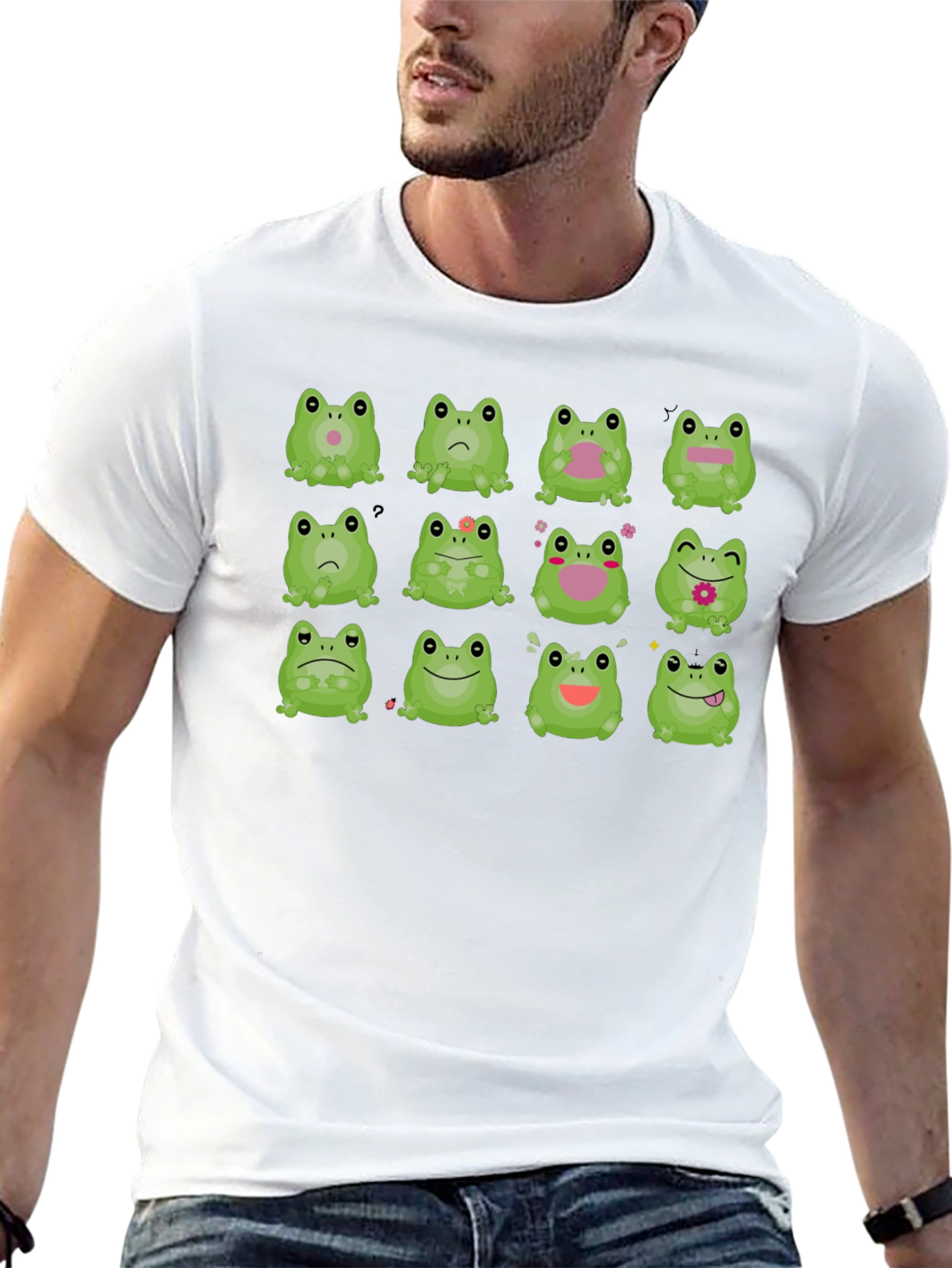 Frog Expression Black T-Shirt - Unisex