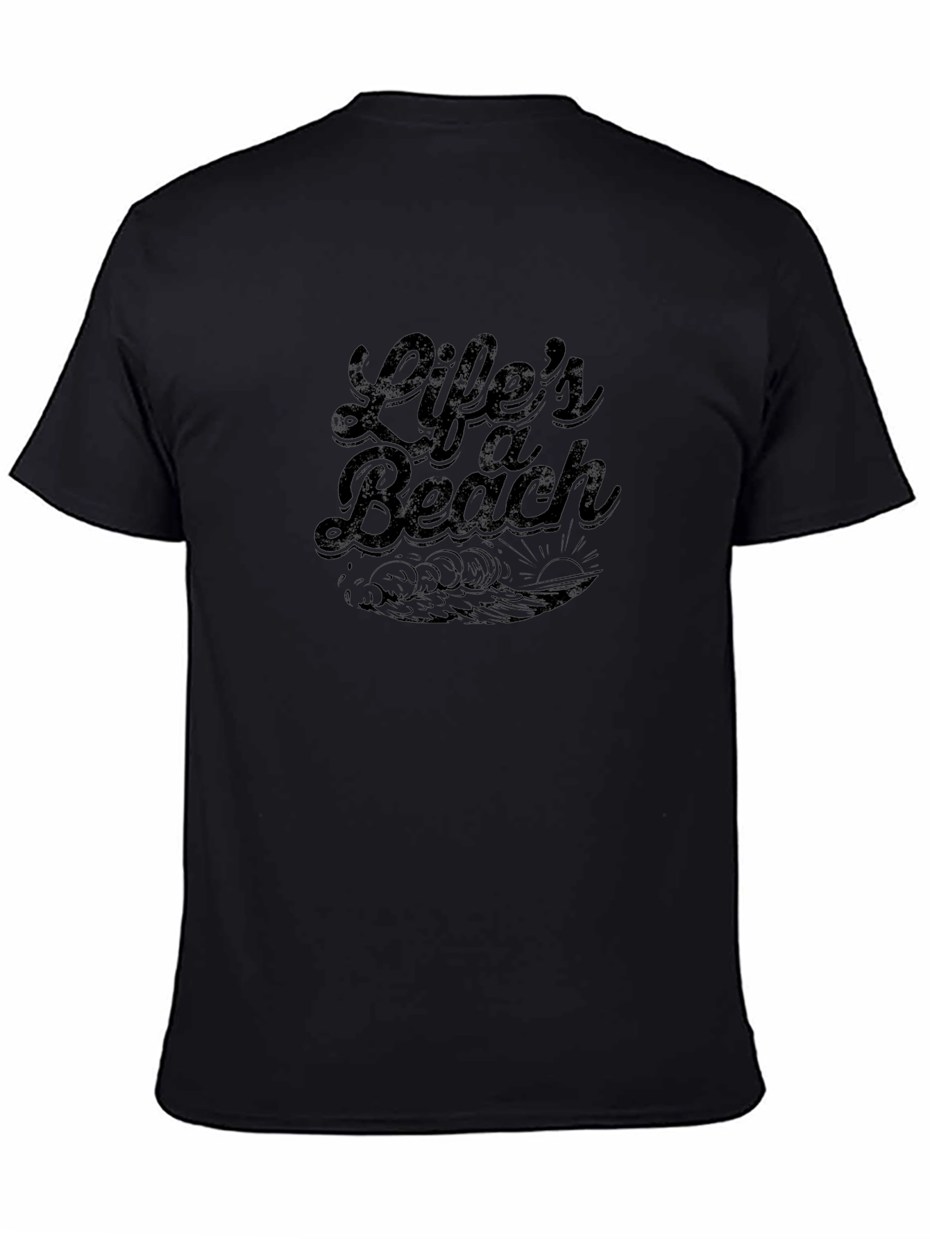 Lifes a Beach Black Graphic Tee