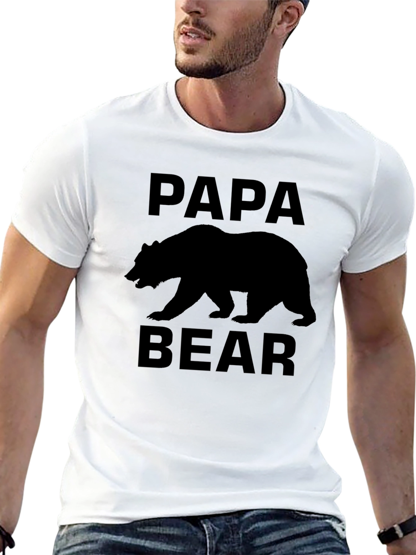 Papa Bear Black T-Shirt - Fathers Day Gift