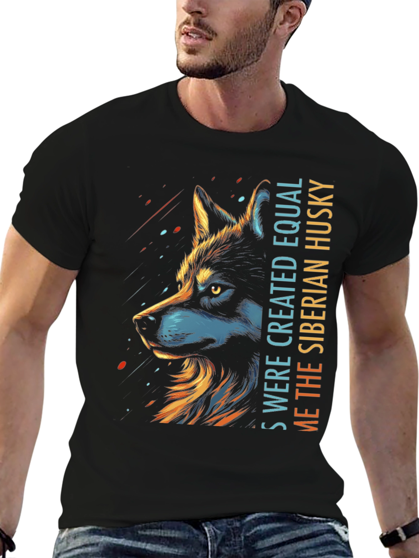 Siberian Husky Graphic Print Tee