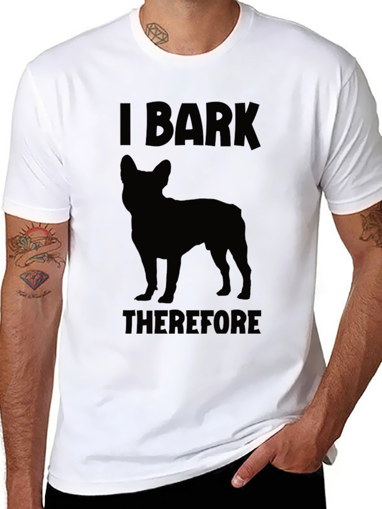 I Bark Therefore I Am Dog T-Shirt