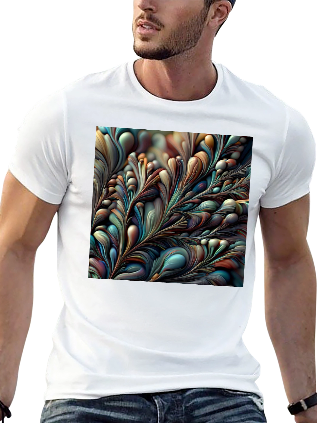 Abstract Floral Graphic Tee - Modern Art Shirt