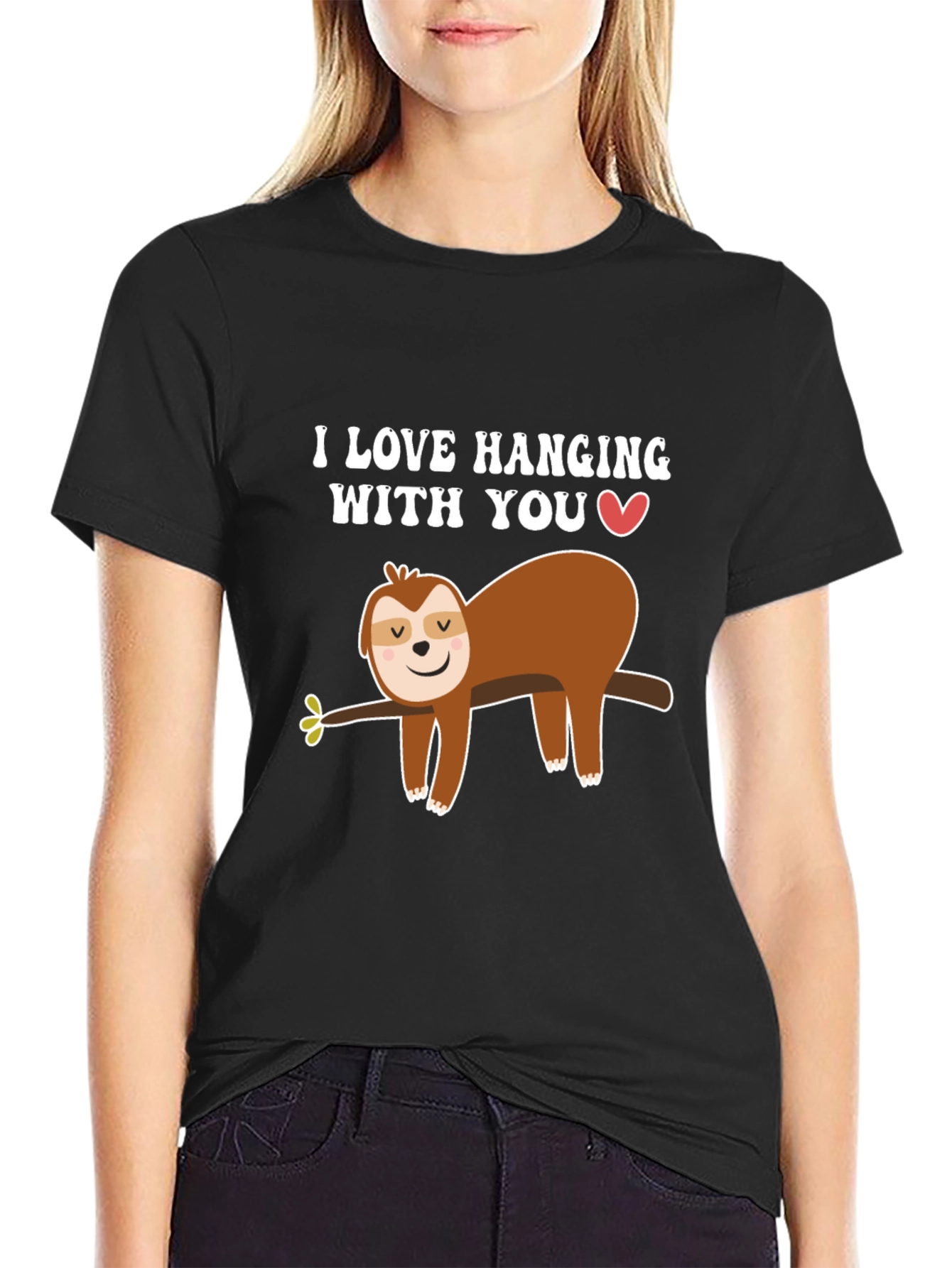 Sloth Hanging With You Graphic T-Shirt