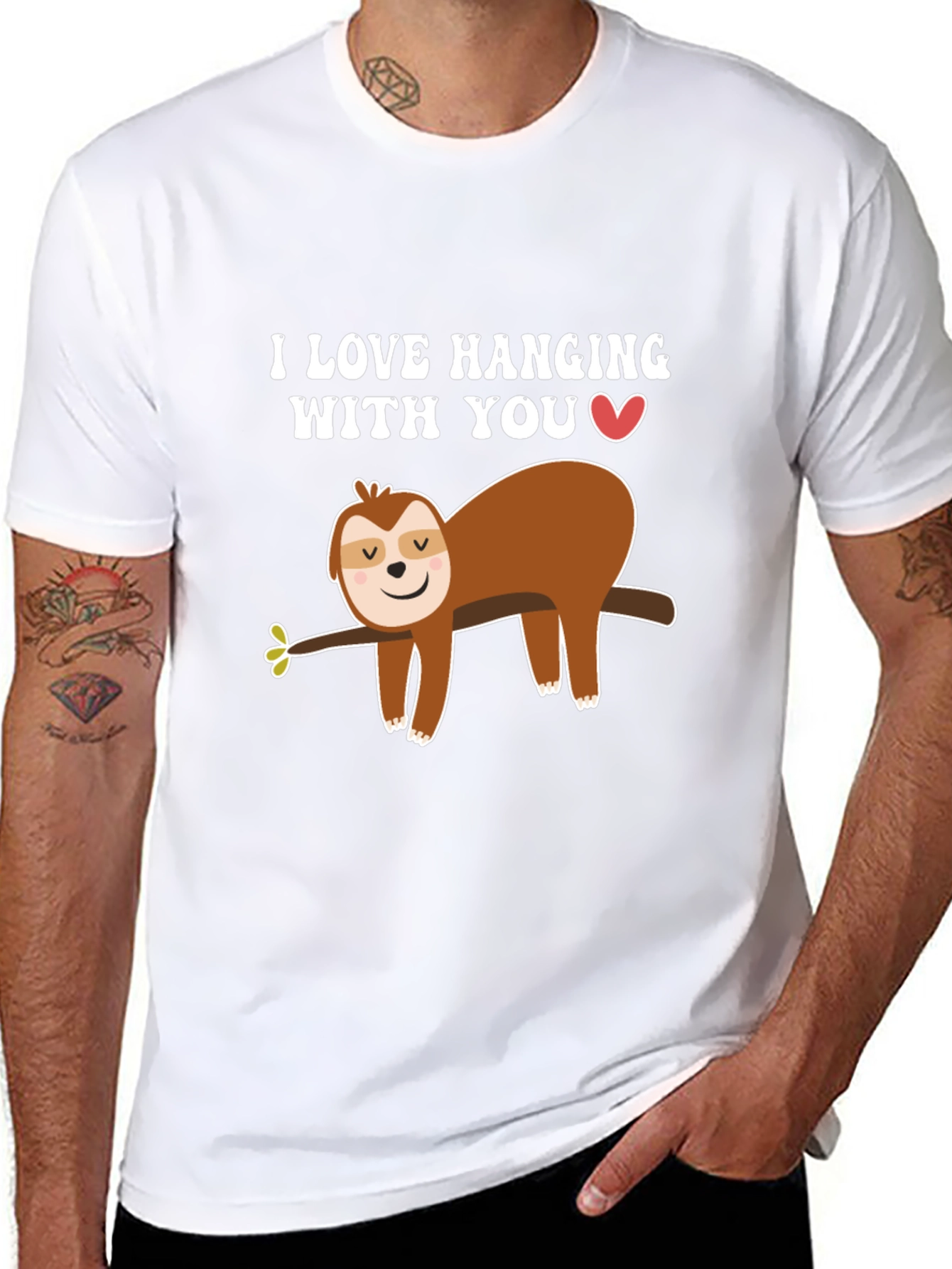 Sloth Hanging With You Graphic T-Shirt