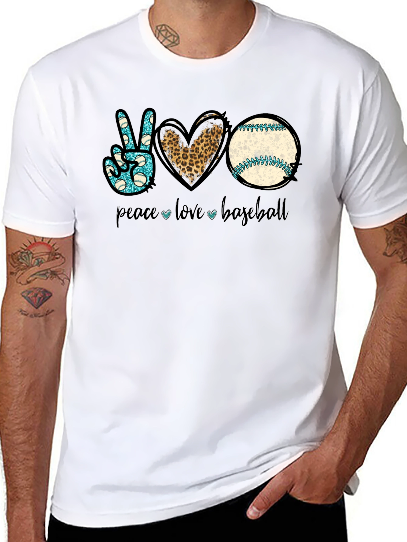 Peace Love Baseball Graphic Tee