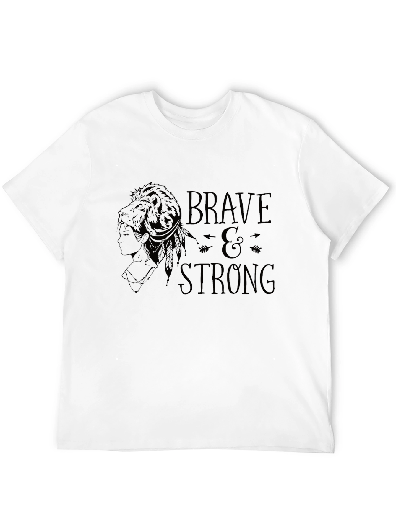 Brave & Strong Graphic Tee - Black Cotton T-Shirt