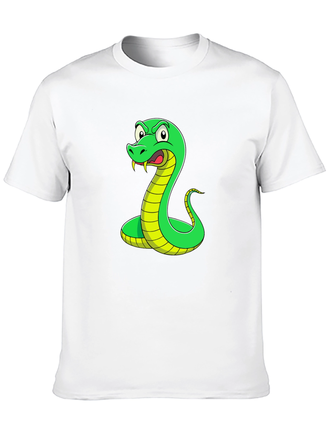 Snake Graphic T-Shirt - Mens Black Crew Neck Tee