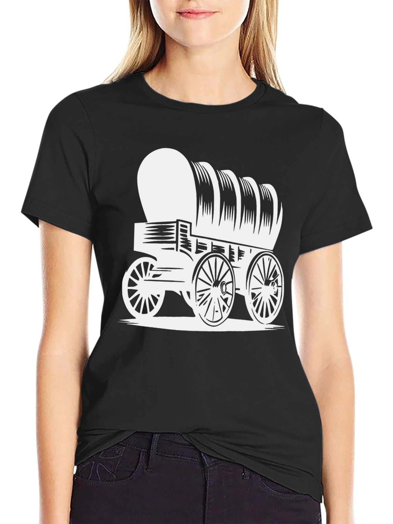 Covered Wagon Graphic Tee - Western Style Shirt